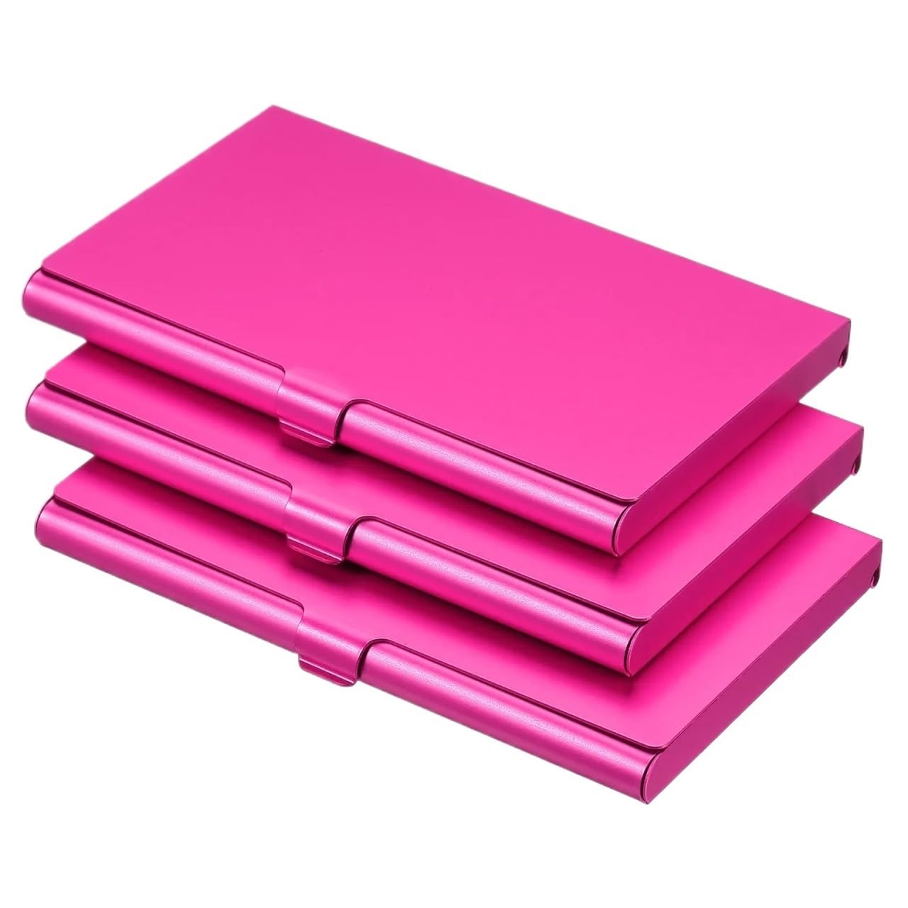 Vaeltor Women's Red 10Pcs Business Card Holder Metal Box Cover Credit Aluminum Alloy Flip Slim Name Cards Case For Men(Red)