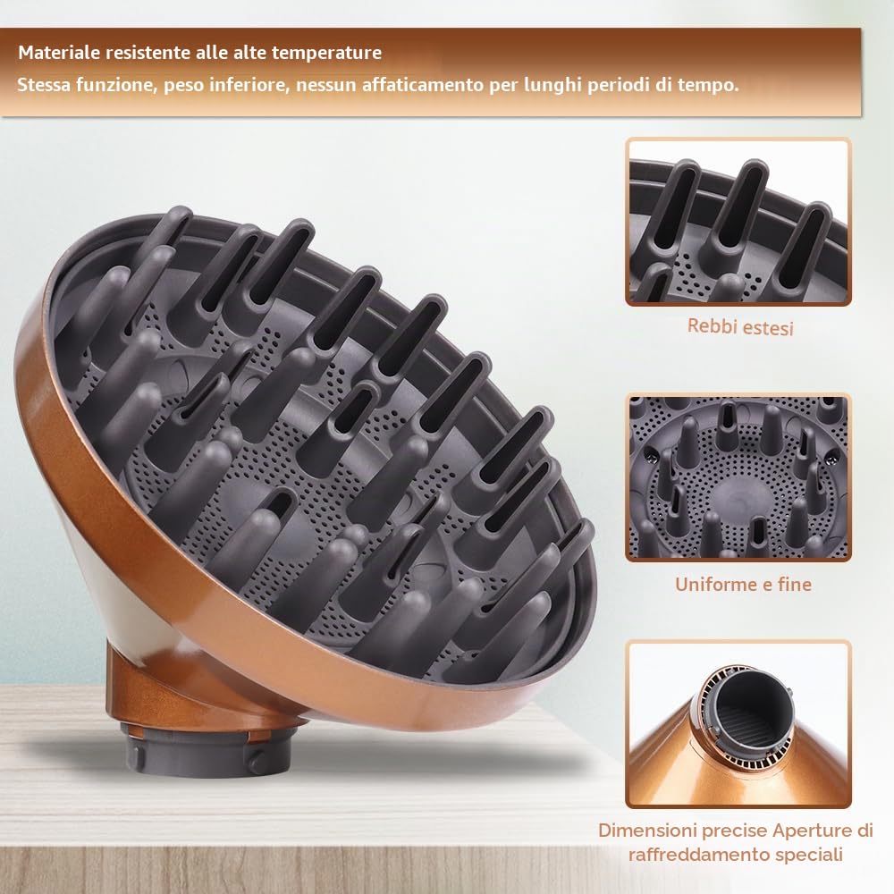 Laymi Diffusore per Dyson, diffusore a denti lunghi, per diffusore Dyson Airwrap, accessorio per asciugacapelli, ricci per capelli ondulati e ricci, conversione curling styler
