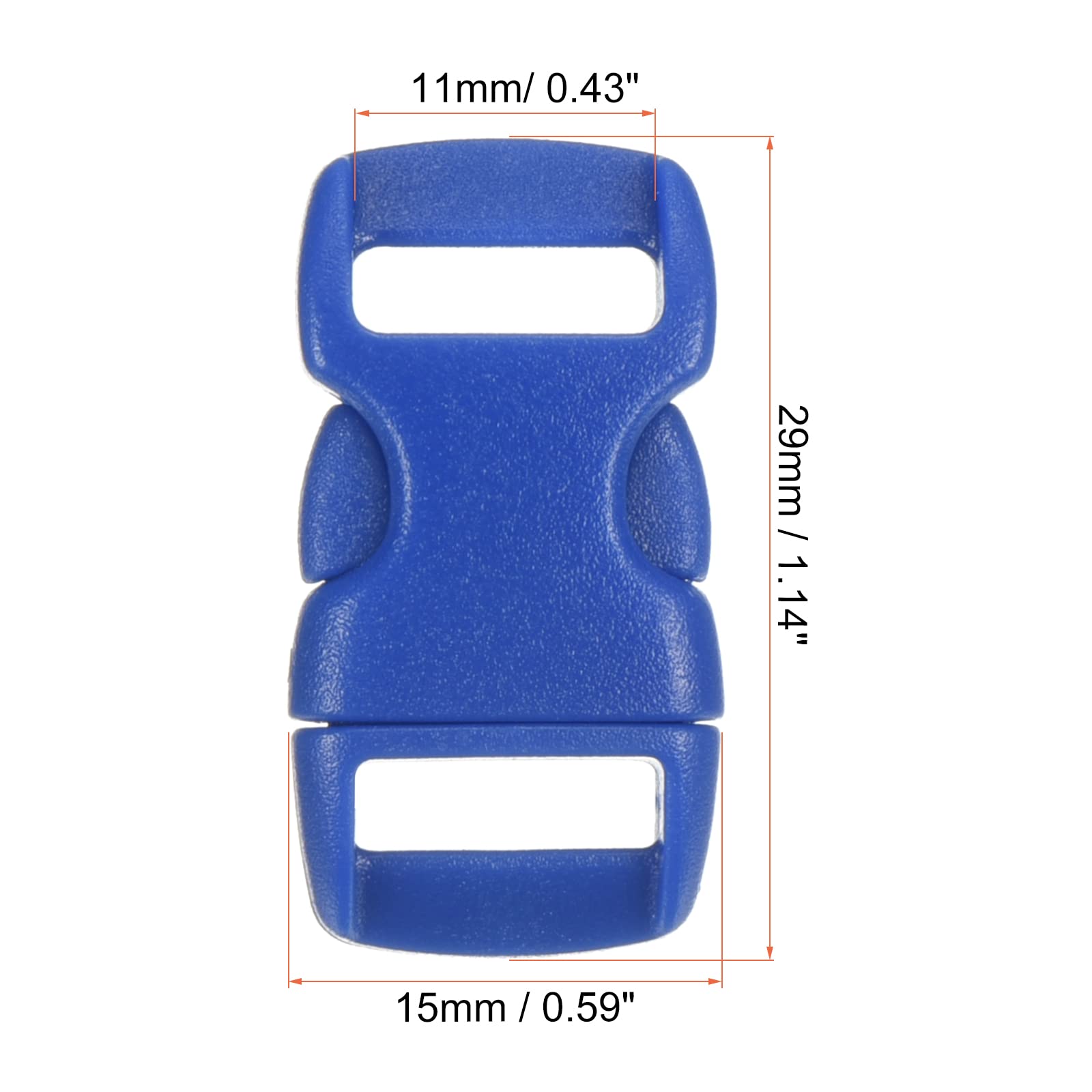 PATIKIL Plastic Buckles, 8 Pack Quick Side Release Clips for Strap, Webbing, Belt, Crafting, Backpack Repair, Sewing Projects, Blue, 11mm - Image 2