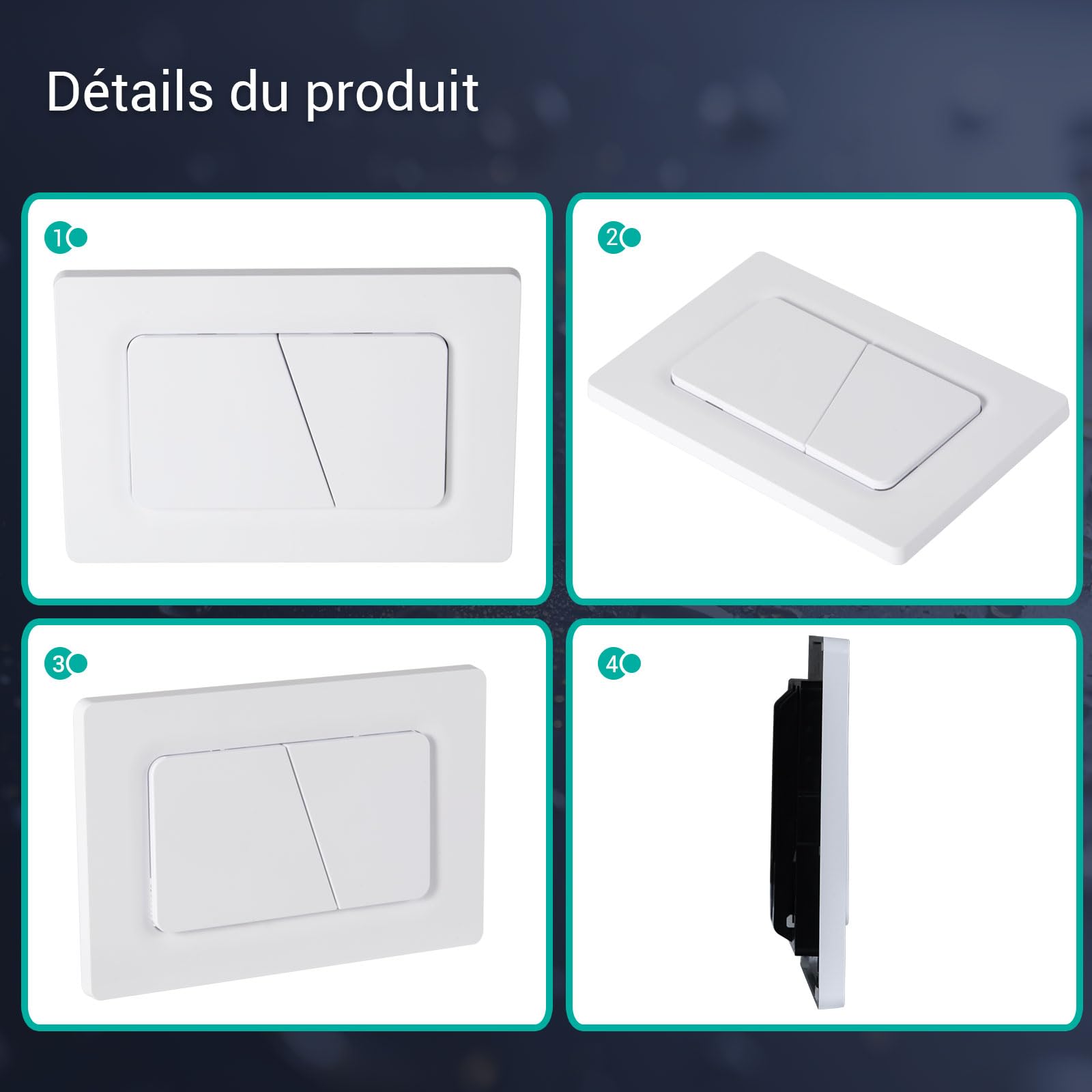 Empyreal Plaque de Commande WC, Compatible avec Geberit Sigma, UP300 et UP320,115770115 double chasse(Blanc glacier)
