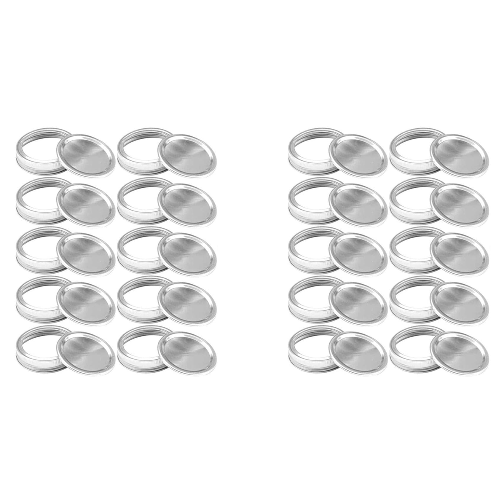 Hndhbfgrt 20 Pcs Canning Lids for Jar Wide Mouth, Split-Type Lids Leak Proof and Secure Can Jar Caps,Silver 86mm