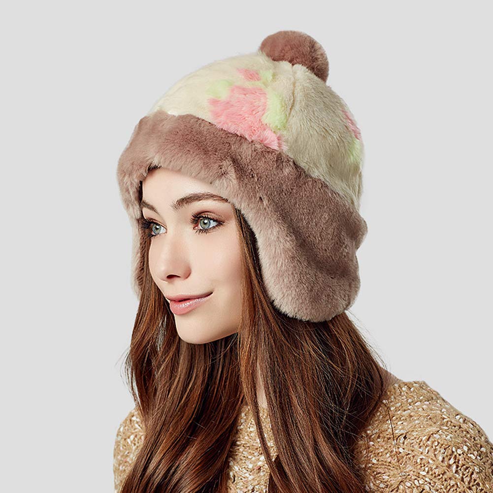 Donna Beanie Berretto,Cappelli da Sci Invernali Donna con Paraorecchie Berretto Russo Cappello Berretto da Snowboard