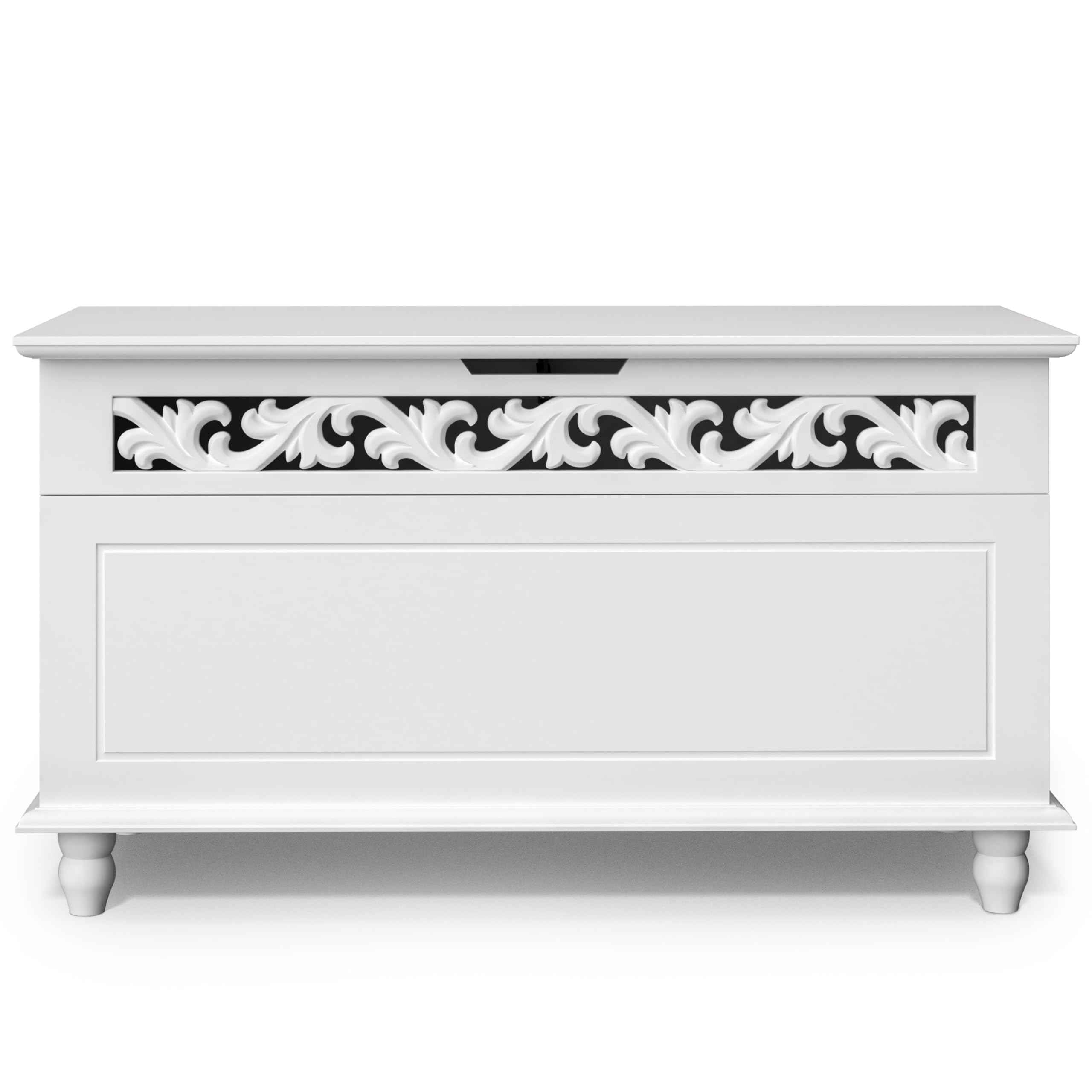 Casaria® Holztruhe Jersey mit Deckel groß klappbar XXL Stauraum Sitzbank Truhe Holzkiste Schatztruhe Box Schuhbank Truhenbank Wäschetruhe weiß 80x40cm