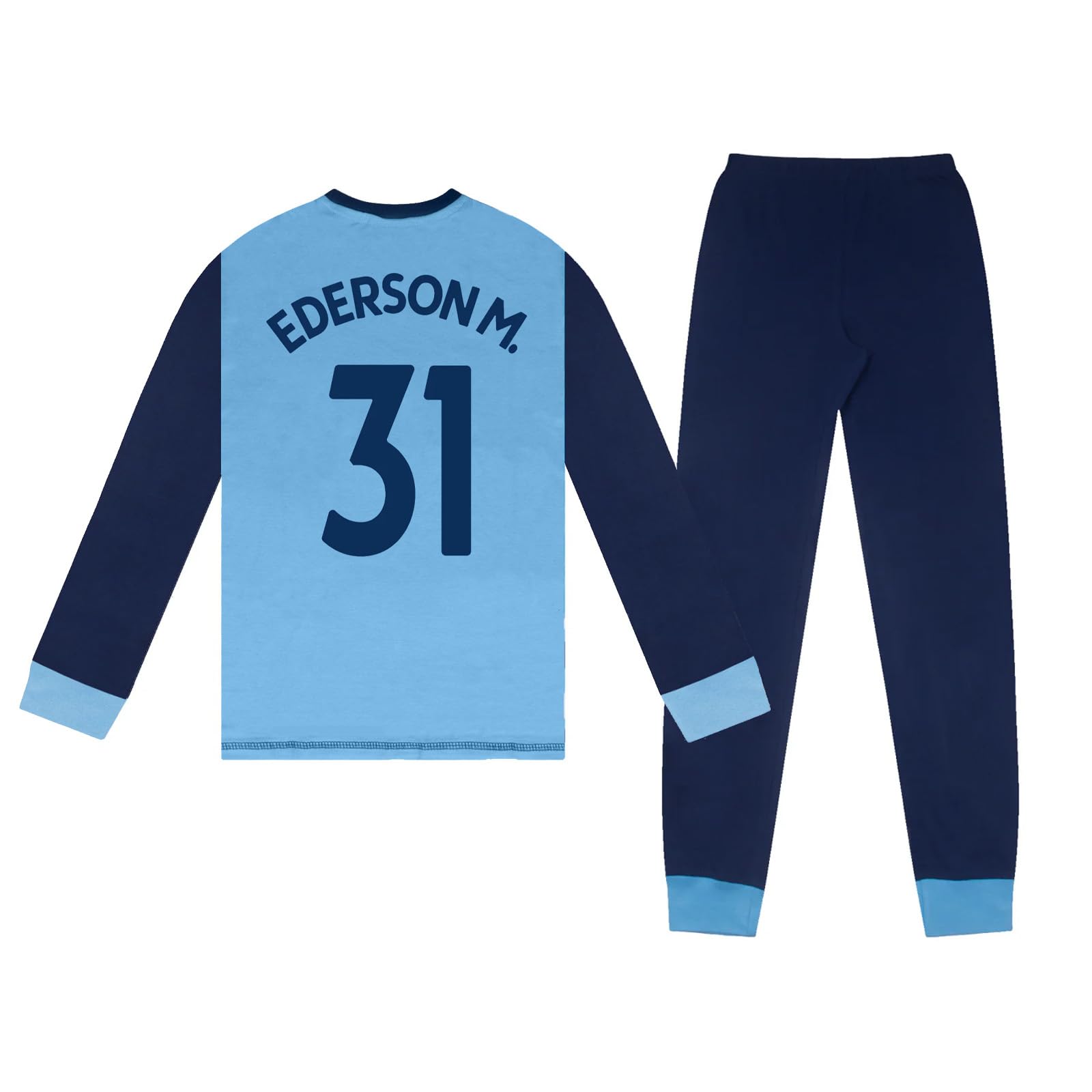 MANCHESTER CITY FC Boys Ederson M. 31 Long Pyjamas Sky Blue 13-14 Years