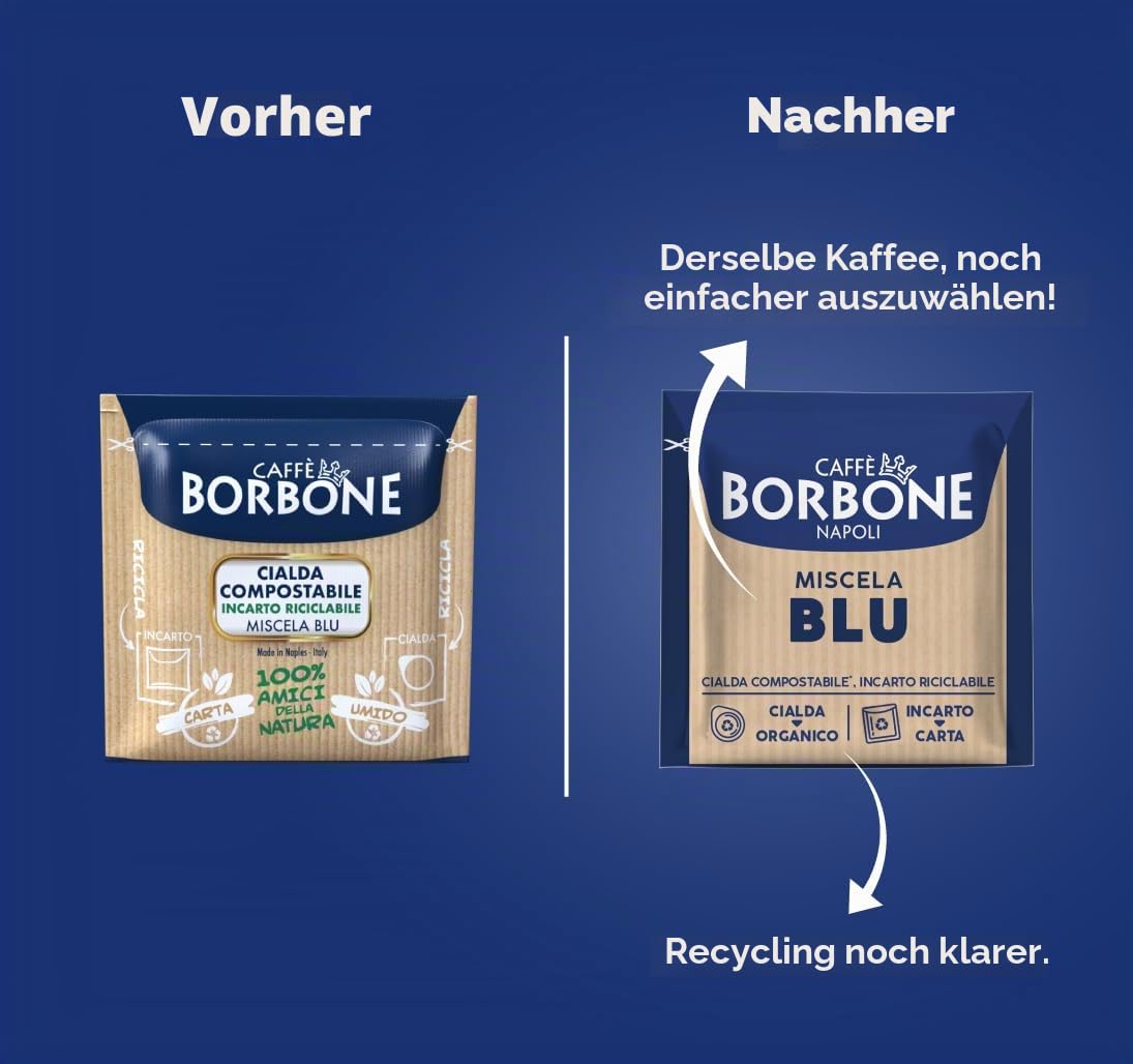 300 Caffe Borbone Miscela Blu Cialde Kaffeepads ESE 44mm Mischung Blau