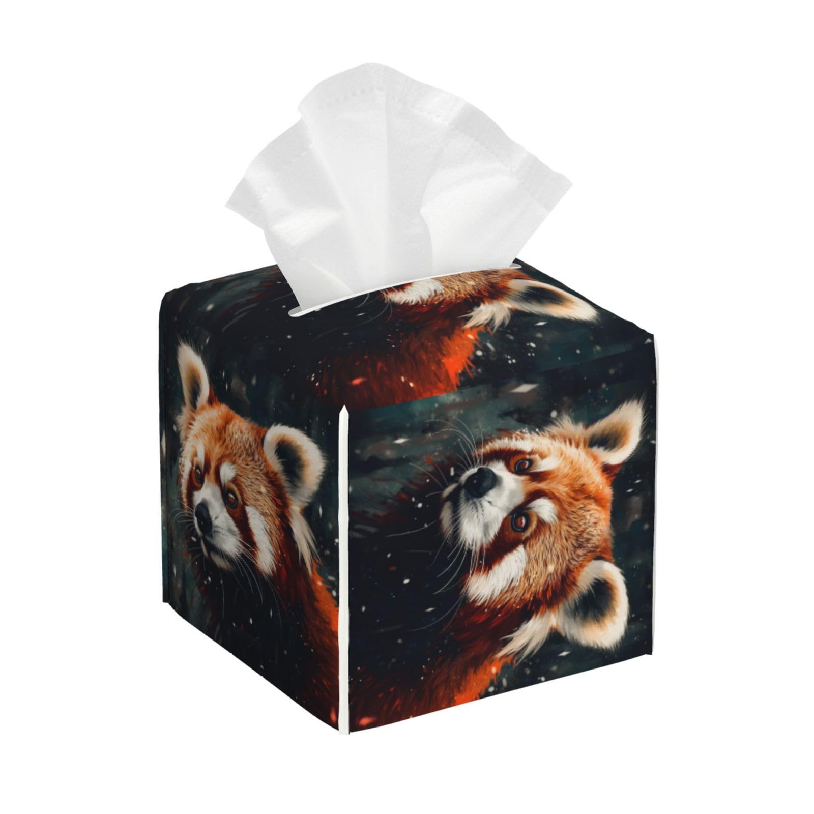 Focused Little Raccoon Tissue Box Cover Square Cube Boxes