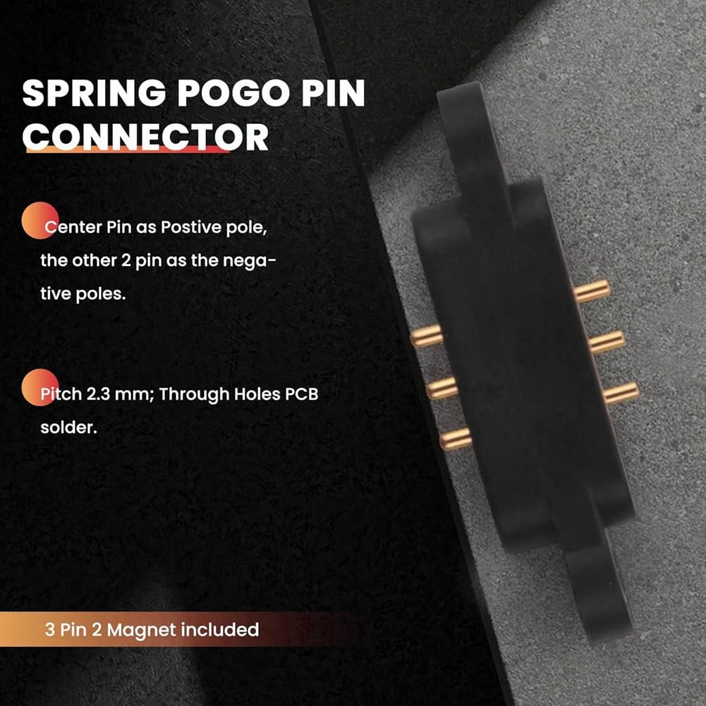 20 paia di connettori Pogo magnetici a molla a 3 pin, 3 posizioni, da 2,3 mm, fori incrociati, sonda , parti di ricambio accessori