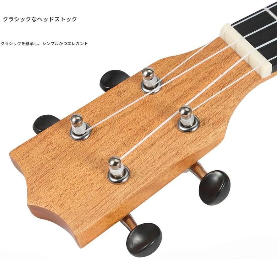 Effonek ウクレレ初心者の子供用マホガニーコア23インチの小さなギター楽器 透明な音質 (23インチ,グラデーションブルー)