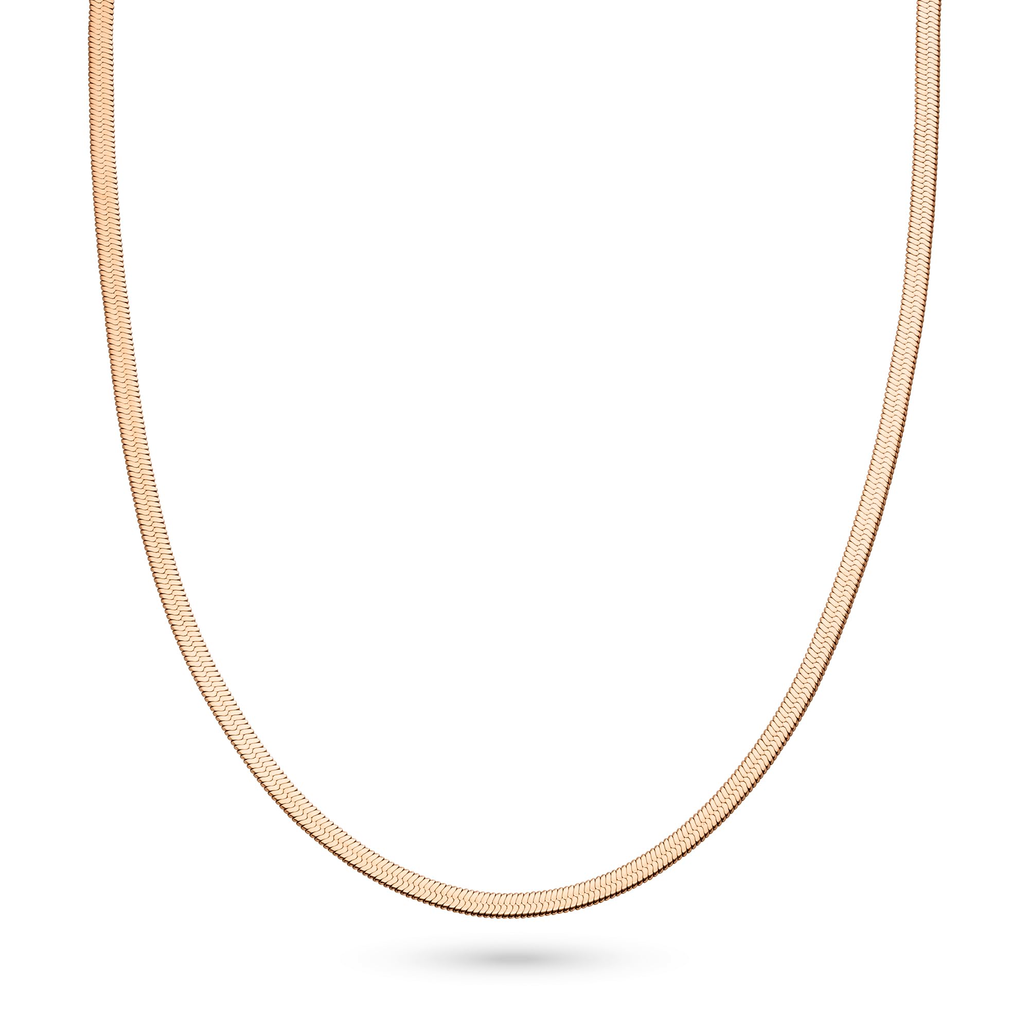 s.Oliver Necklace, elegant necklace made of polished stainless steel, IP rose gold, snake chain, 45 cm, waterproof and skin-friendly
