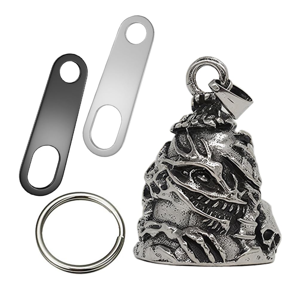 Jvuouxy Schlüsselanhänger mit Schutzengel-Motorradglocke und Anhänger für sicheres Fahren, Zubehör für Männer und Frauen