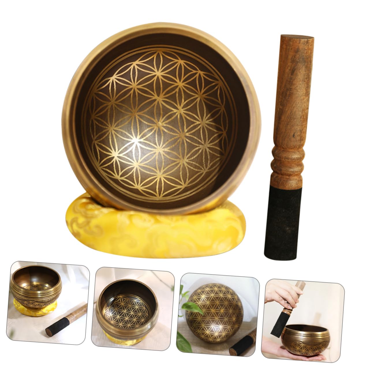 ifundom 1set Ciotole Tibetane Per Meditazione Strumento Musicale Per Terapia Del Suono Con Accessorio Per Relax e Benessere Ambienti Meditativi
