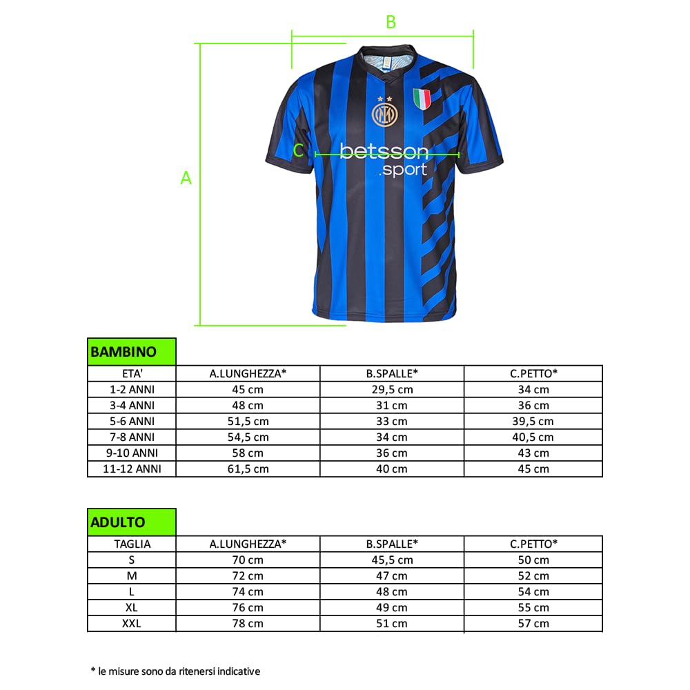Inter Replica Maglia Prodotto Ufficiale Home Kit - Bambini e Ragazzi - Tutti i Giocatori