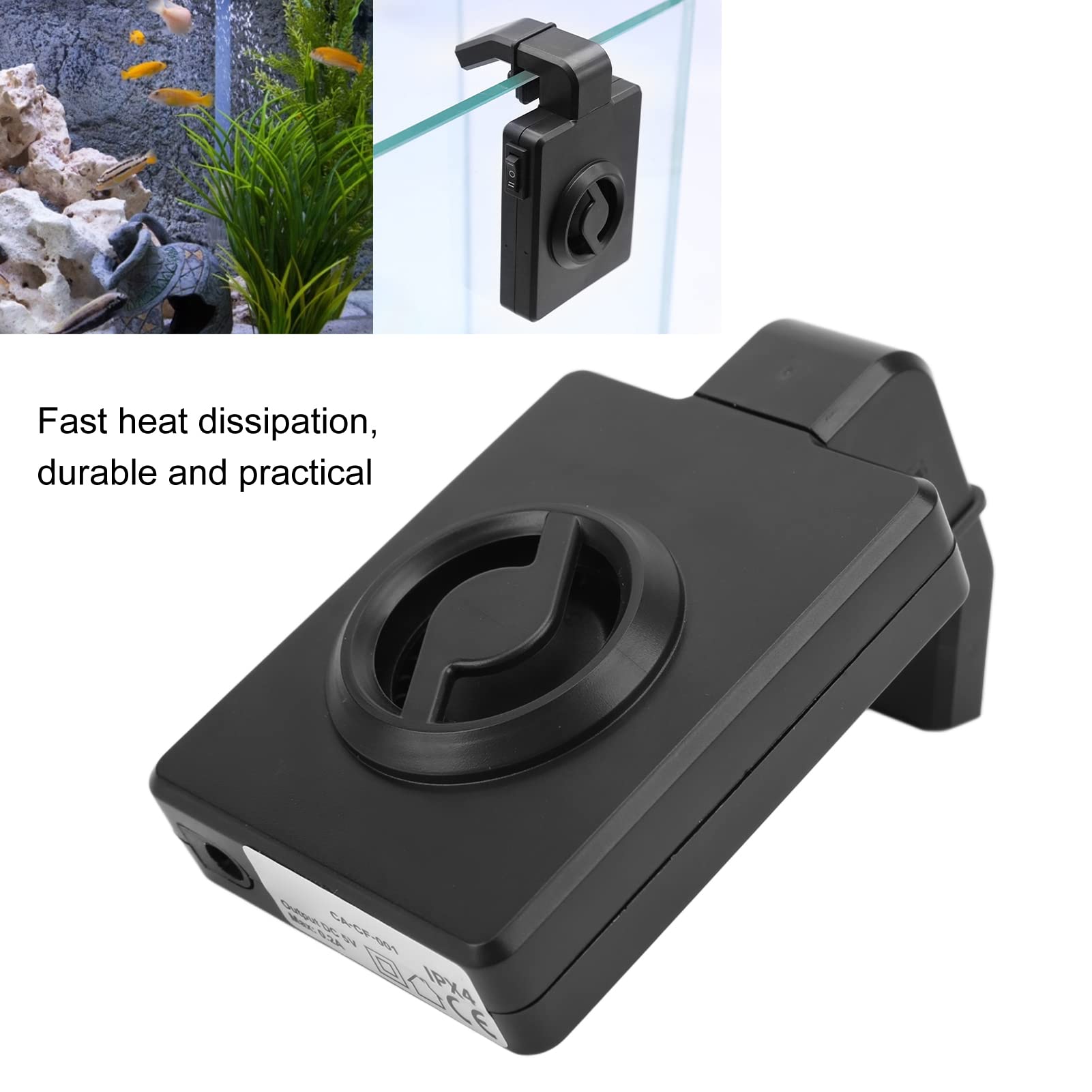 Tnfeeon Mini Refrigeratori per Acquario Ventilatore di Raffreddamento Ad Acqua per Acquario Regolabile Serbatoio per Pesci Refrigeratore a Vento Freddo per Acquario(#1)
