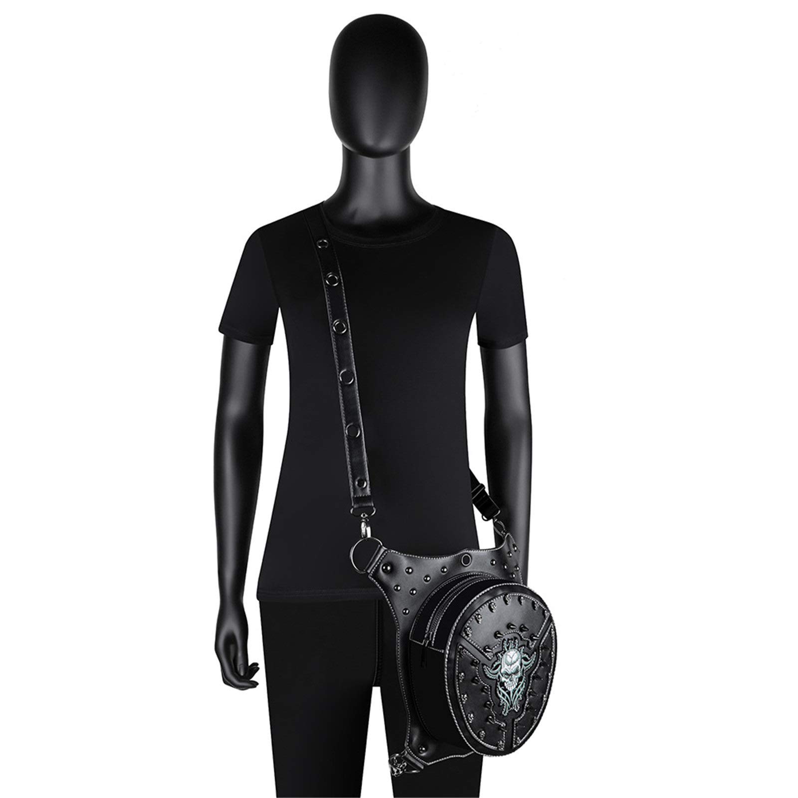 Riñonera Punk Steampunk Female Bag Messenger Bolsa de Hombro Hembra al Aire Libre para Ciclismo Senderismo