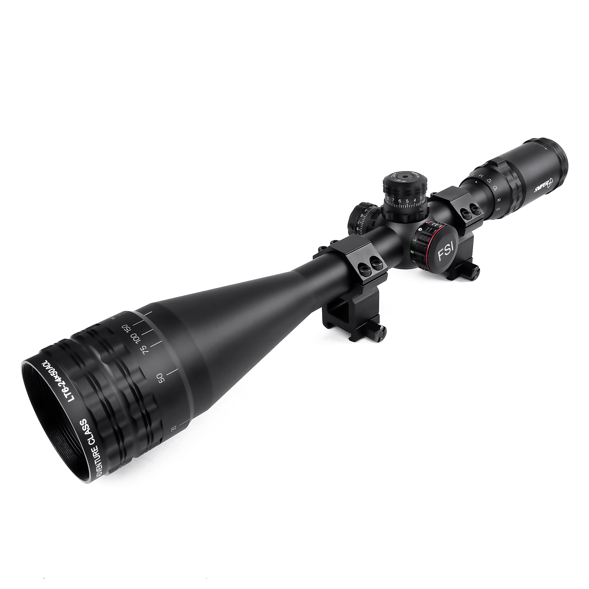 LT 4-16X50/6-24x50 Hunting Rifle Scope with Multi-Coated Lenses, Tri-Color Illuminated Reticle and AO Adjustment