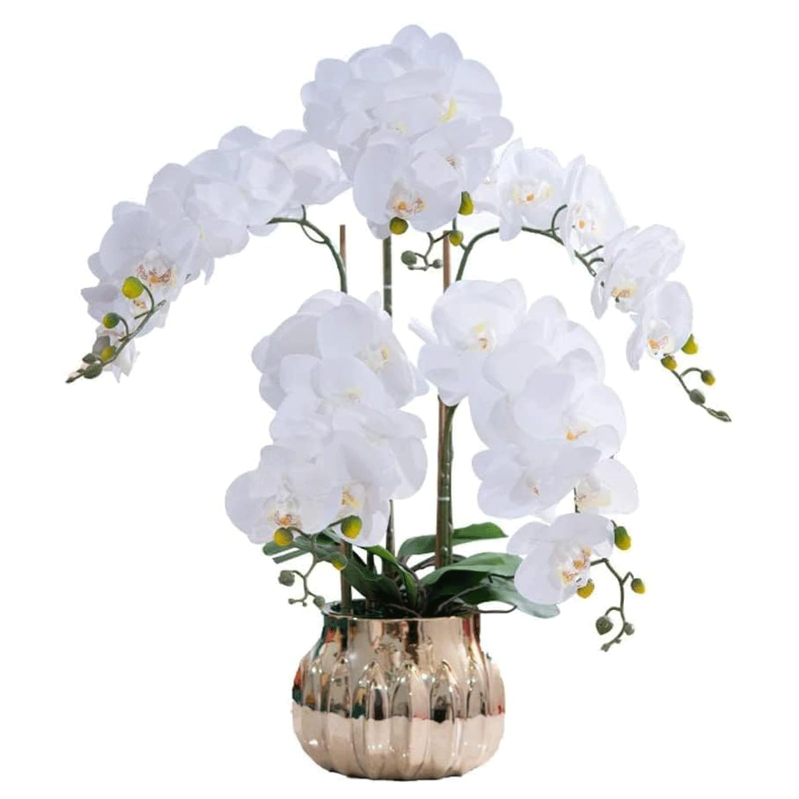DFGHNBVC Artificial Orchid Artificial Flower Polyurethane Artificial Orchid With Ceramic Vase Potted Artificial Phalaenopsis Flowers 68Cm Fake Floral Very Natural
