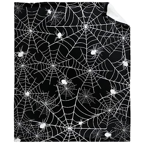 Image of SUPERICH Halloween Spiderweb with Spiders Baby Blanket Gifts Super Soft Swaddle Newborn Cozy Baby Receiving Blanket Stroller Throw Blanket for Crib 40x30 XSmall for Puppy