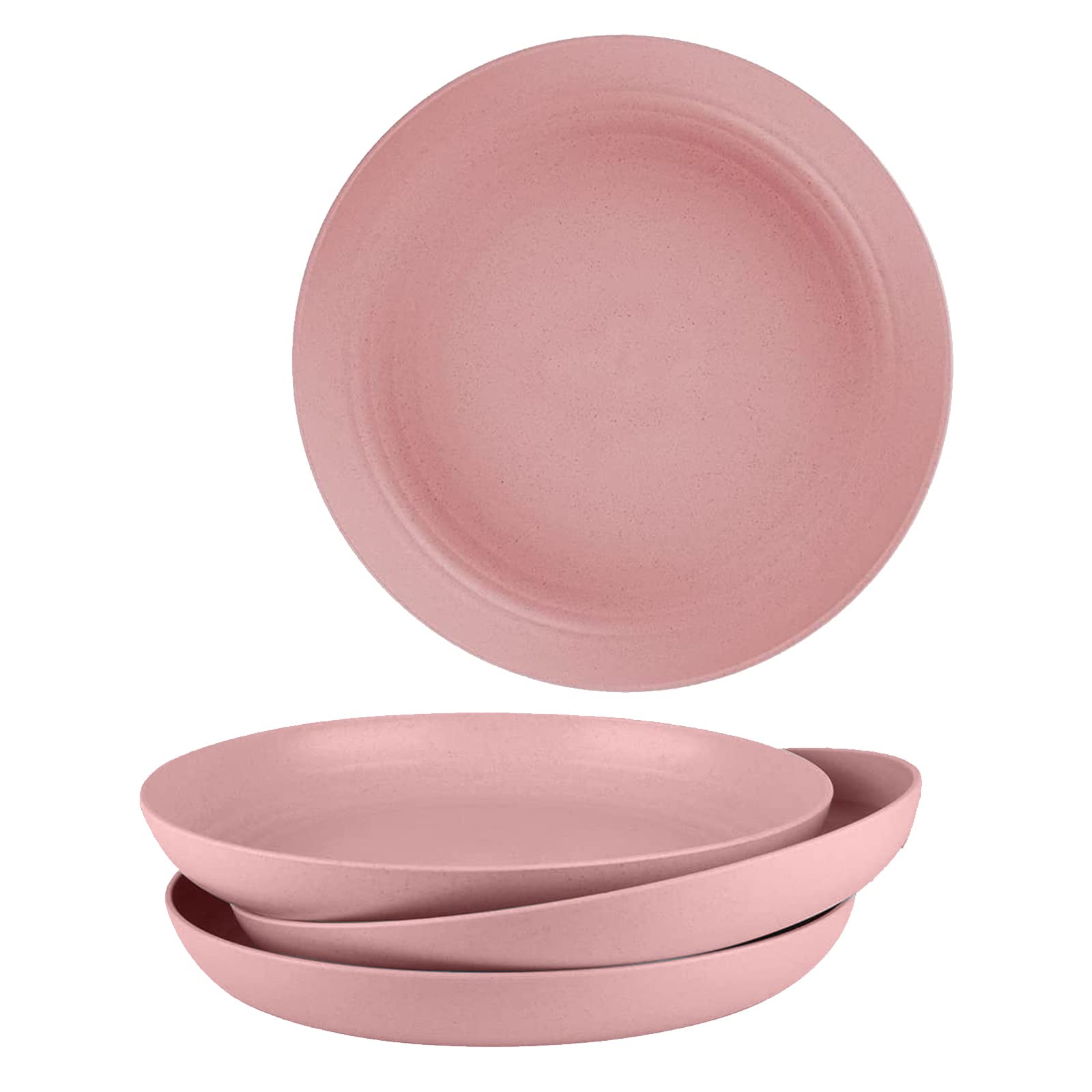 4pcs Dinner Plates 7.8'' Plastic Plates for Kid & Adults, Multi-Use Dinner Party Plates Unbreakable, Lightweight, Reusable for Picnic Dessert Pizza Pasta Bread Snack Salad (Pink, 20cm (7.8''))