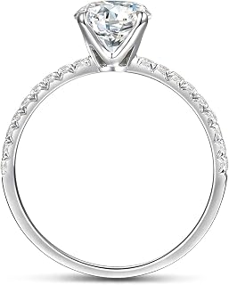 4-Prong Set 1.0 CT Round Brilliant Cut Simulated Diamond CZ Promise Engagement Wedding Ring 14k Yellow Gold or White Gold