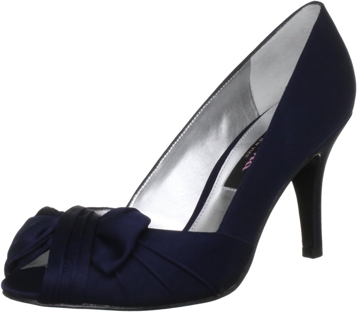 NINA Women's Forbes Satin Peep-Toe Pump