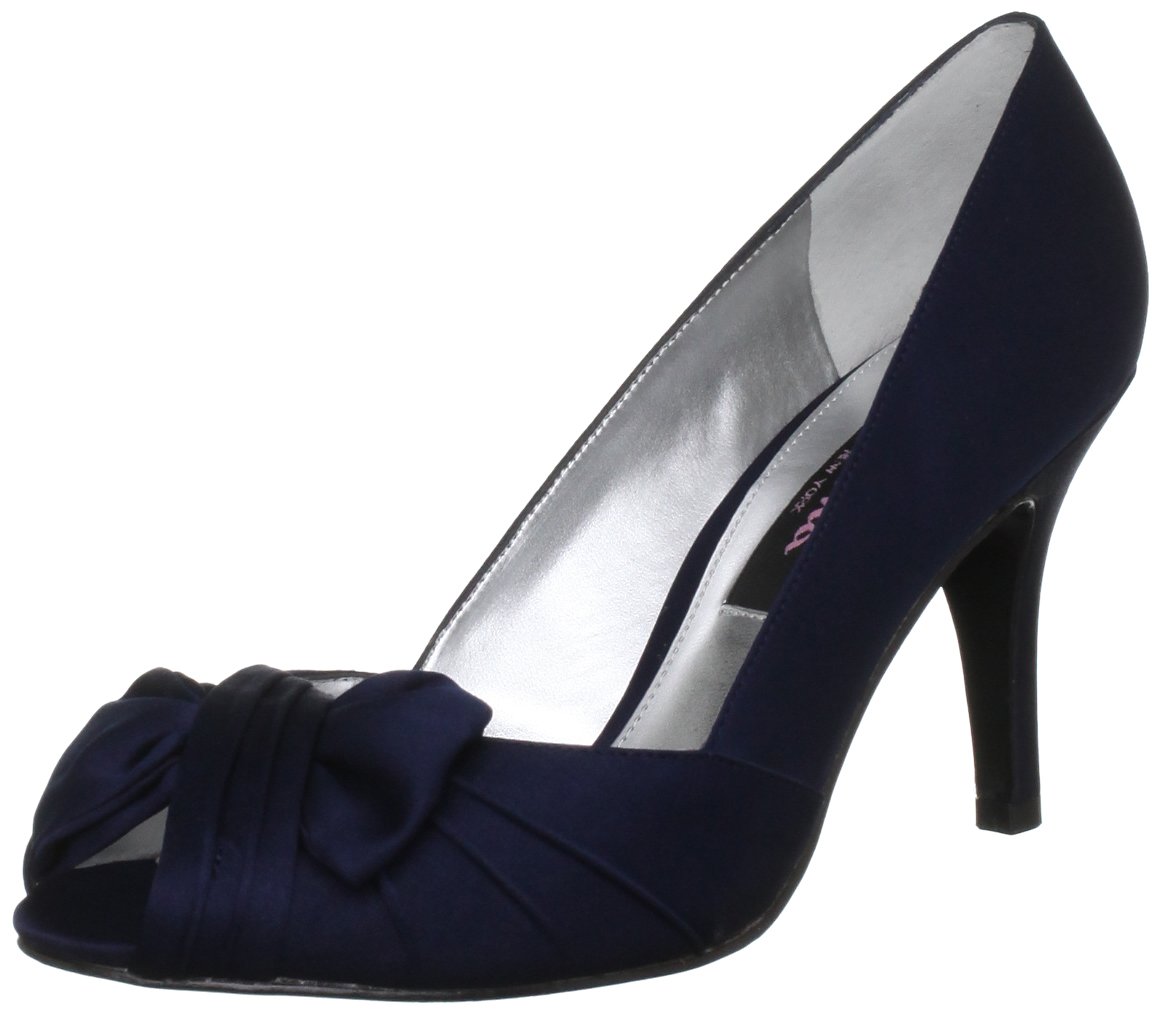 NINA Women's Forbes Satin Peep-Toe Pump
