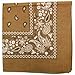 Paisley One Dozen Cowboy Bandanas (Natural Brown, 22 X 22 in)