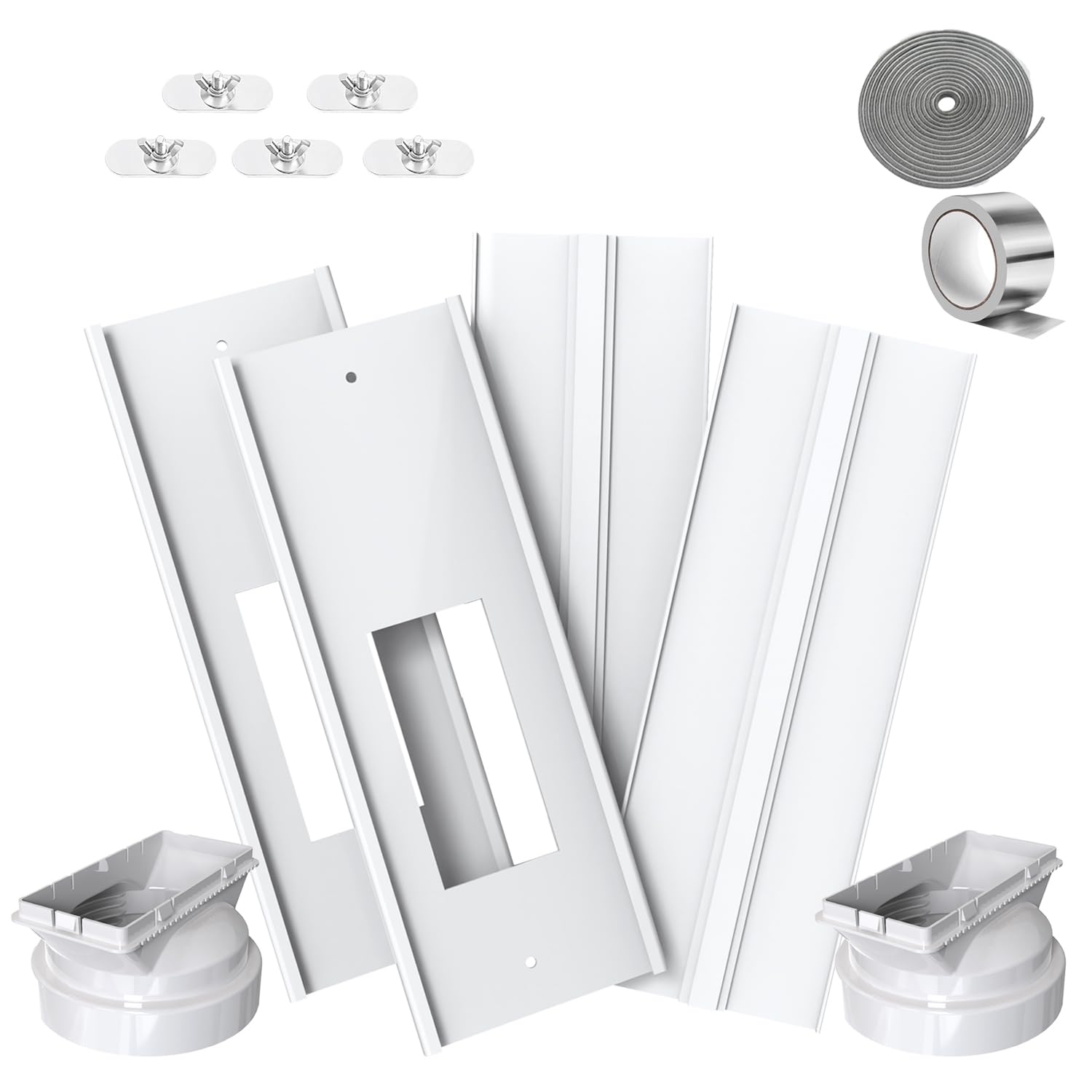 gulrear Dual Hose Portable AC Window Vent Kit