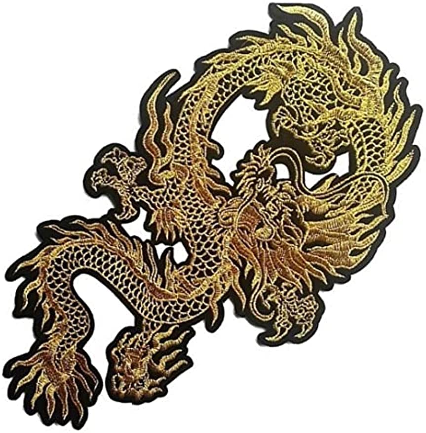 Amazon | 金色の龍の刺繍された中国の龍はパッチ diy 衣類を縫う