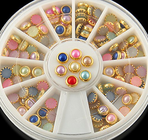 Preisvergleich Produktbild 3D Glitter Nagelaufkleber Perlen