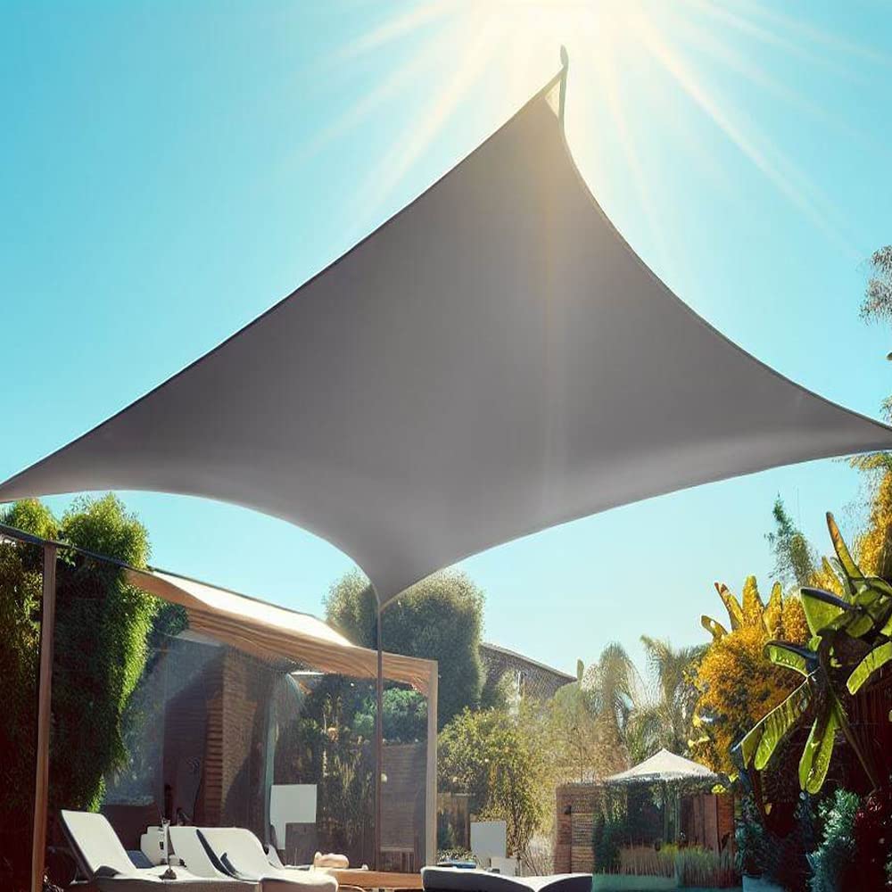 12x16Ft Sun Shade Sail,Rectangular Canopy for Patio,Sunshades Cover for Outdoor Backyard Garden Deck,UV Blocking(Gray)
