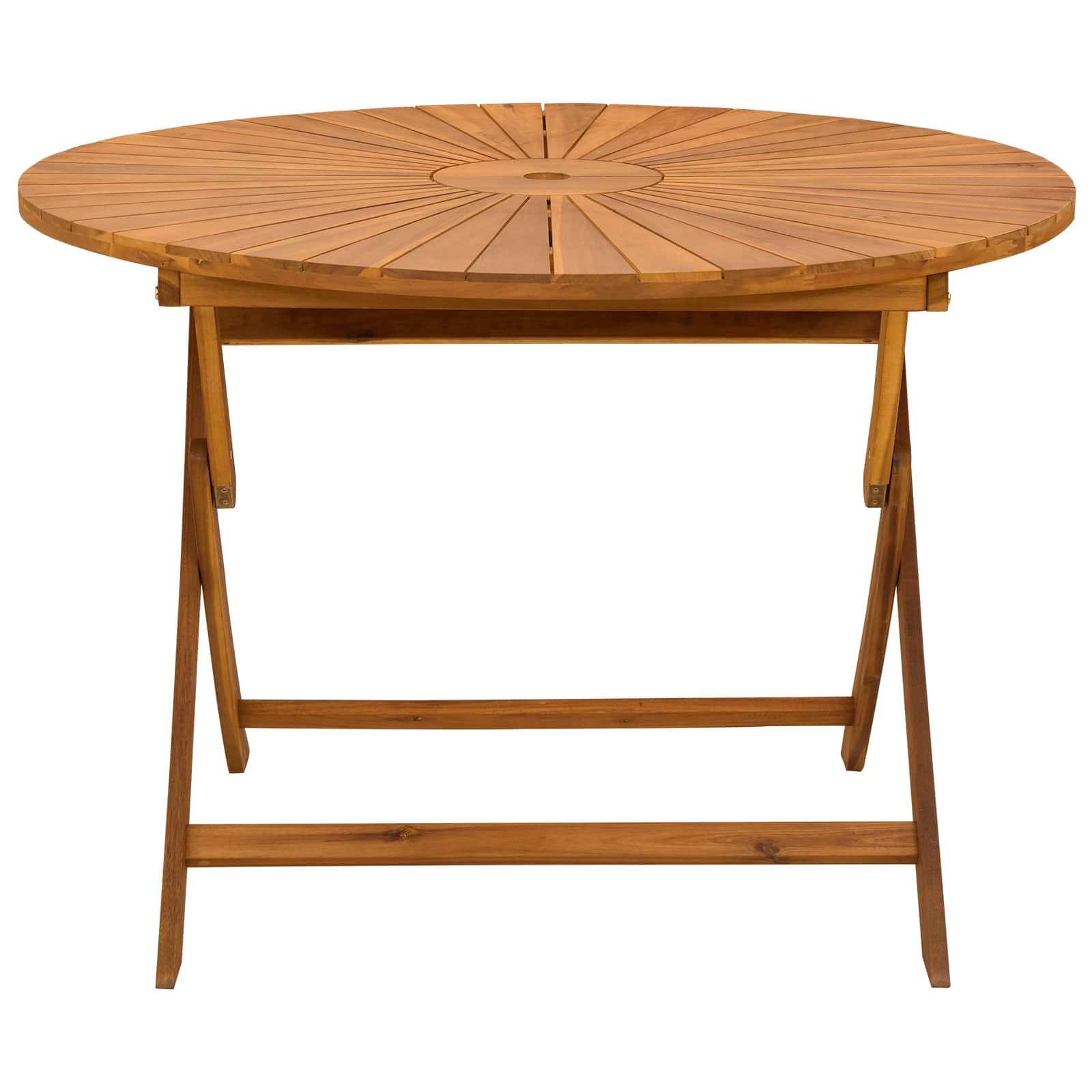 vidaXL Vouw Tuin Tafel Naturel Ø110 x 75 cm Massief Acaciahout