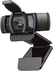Webcam Full HD Logitech C920s com Microfone Embutido e Proteção de Privacidade para Chamadas e Gravações em Video Widescreen 1080p - Compatível com Logitech Capture, Preto, 1.1" x 3.7" x 0.9"