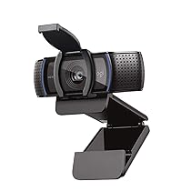 Logitech C920S HD Pro Webcam, Videochiamata Full HD 1080p, 30fps, Audio Stereo ‎Chiaro, ‎Correzione Luce HD, Privacy Shutter, Streaming, Per Skype, Zoom, FaceTime, ‎‎PC, Mac, Laptop, Tablet, XBox‎, Nero