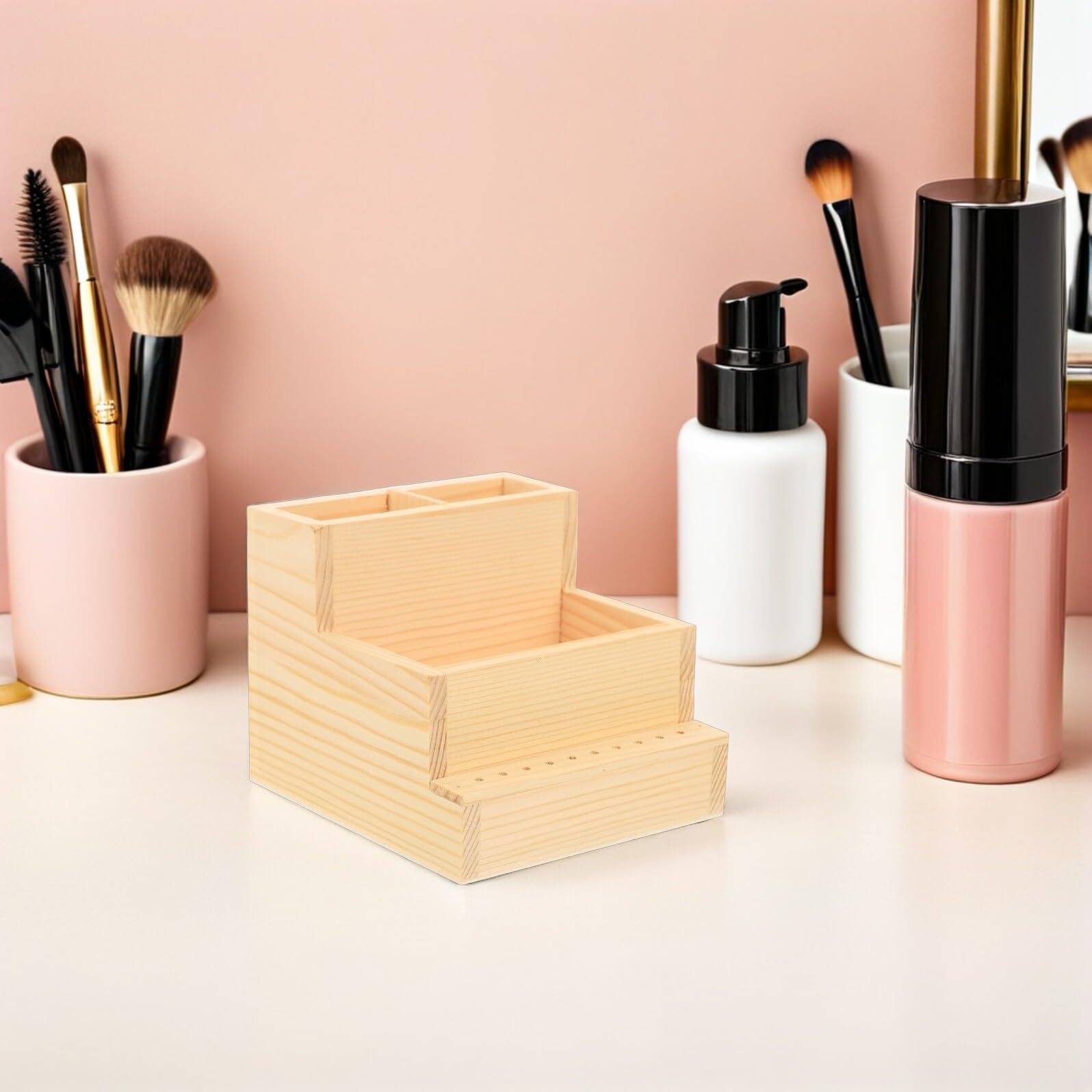 PLAFOPE 2pezzi Organizzatore per Strumenti per Unghie Legno Porta Trapano per Unghie per Manicure Supporto per Espositori per Custodia Portautensili