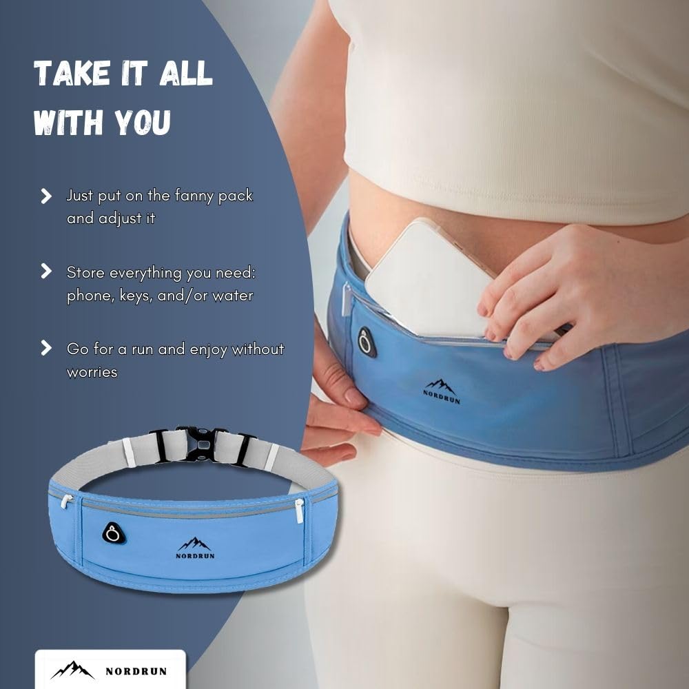 Adjustable and Waterproof Running Belt Suitable for All Phones, Blue, 20 x 10 cm - Image 2