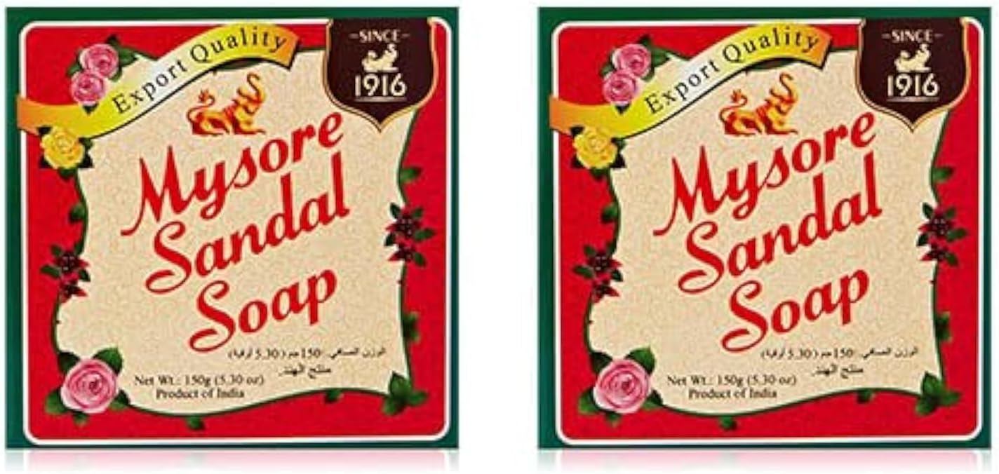 Mysore Sandal Soap - Pure Sandalwood Oil - Skin-Friendly Ingredients - 150 gm x 2 - Twin Pack