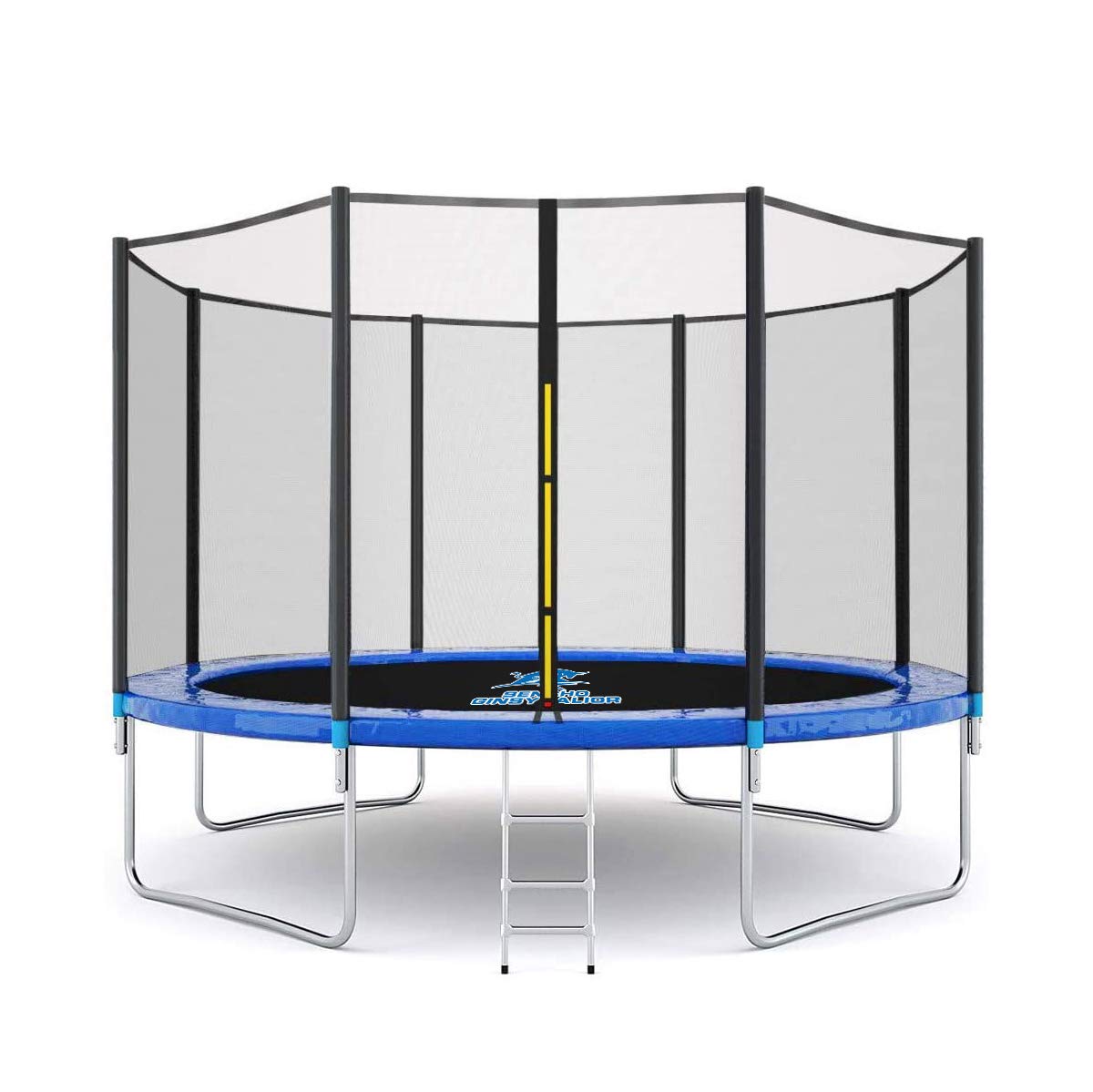 SENCHO GINSYTALIOR Upgrade Version 12FT Round Tranpoline with Safety Enclosure Net & Ladder, Spring Cover Padding, Outdoor Activity, Children's Joyful Childhood Moment