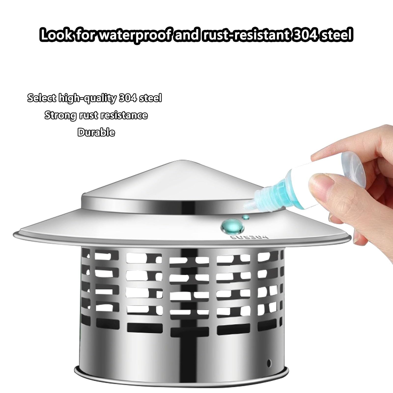 Cappello Per Camino, Terminale Canna Fumaria Acciaio Inox, Cappello A Canna Fumaria, Può Proteggere Da Pioggia E Neve E Anche Da Uccelli Ratti Facile Da Installare(300mm (11.81 in))