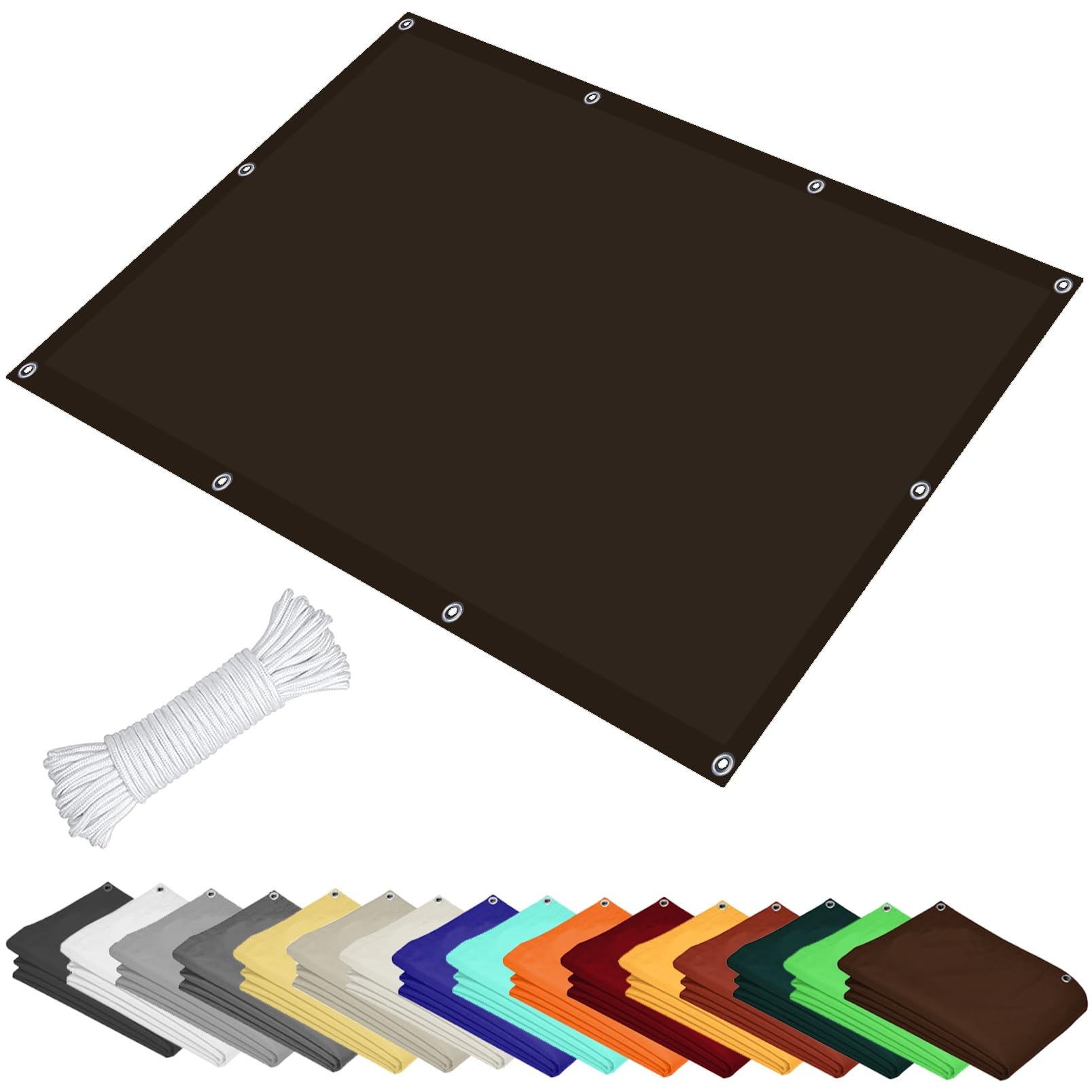 GLDYTVF Outdoor Sunshade Awning 1.6 x 2.2m Weatherproof & Water Resistant Canopy for Garden Fence Balcony Terrace Sun Protection (Brown)