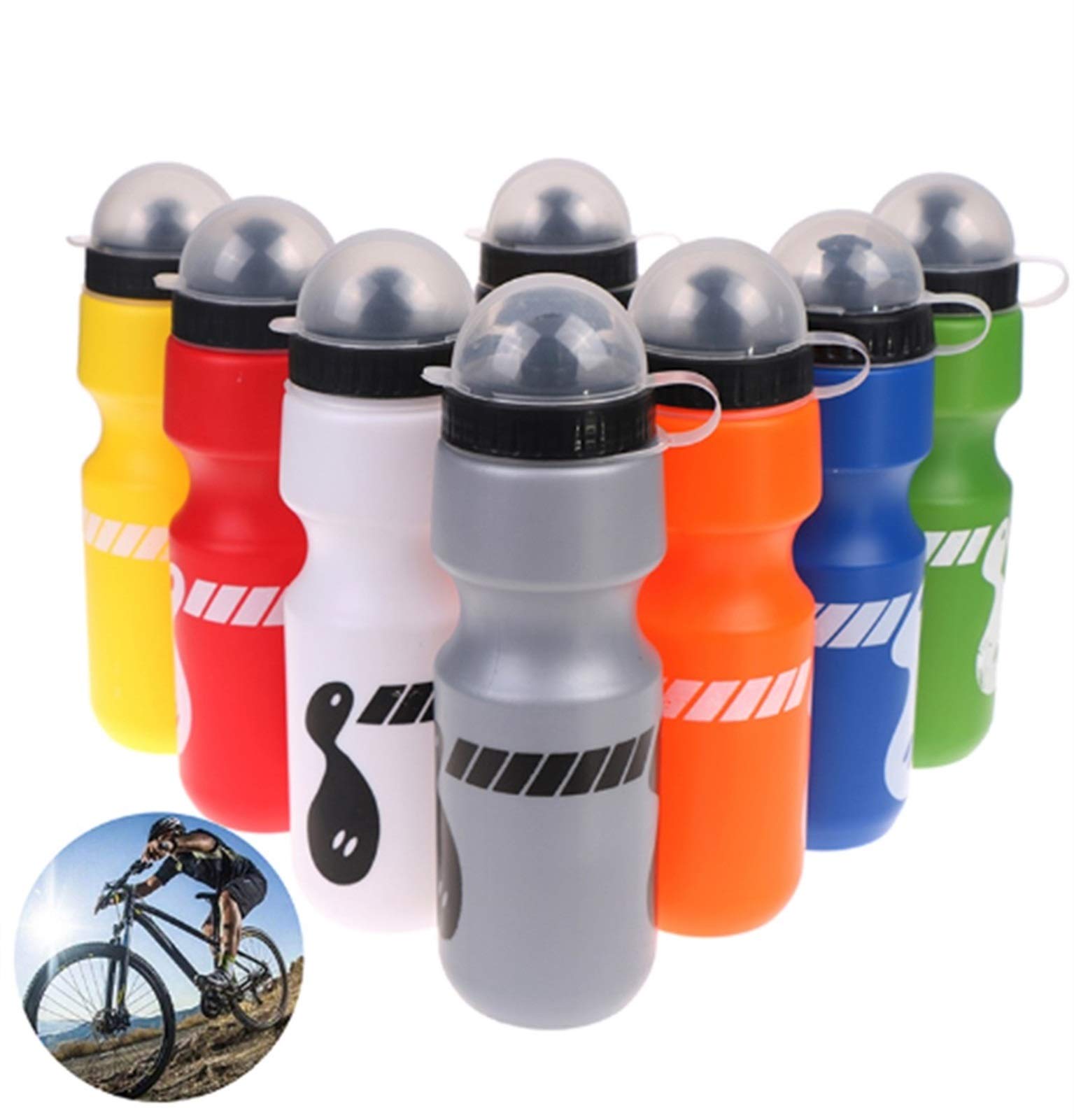 Bottiglia d'acqua portatile per mountain bike da 750 ml Bottiglia d'acqua per bicicletta essenziale per sport all'aria aperta Brocca Bottiglia d'acqua per bici Tazza a prova di perdite 8 colori