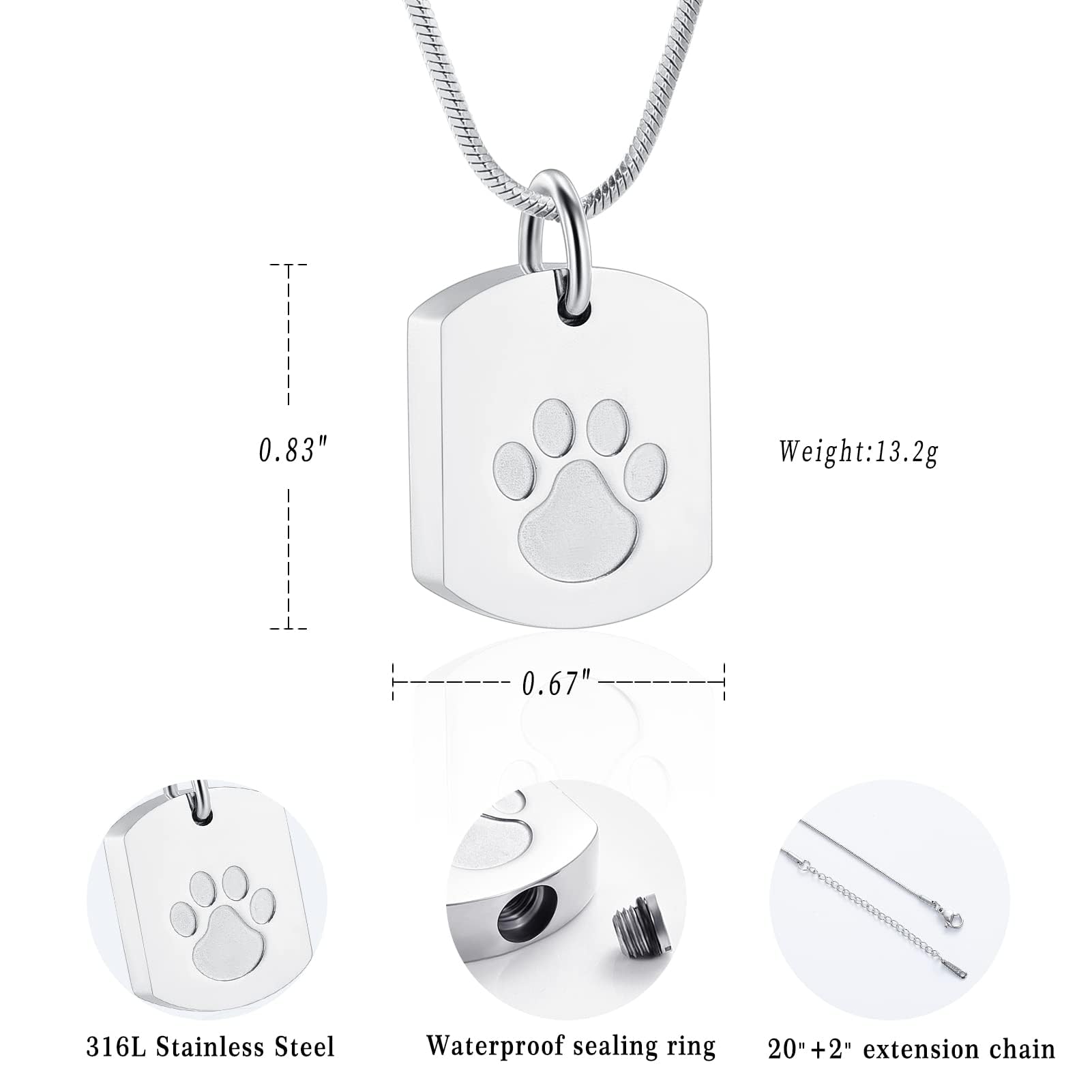 Personalized Ash Necklace for Dog - Image 2