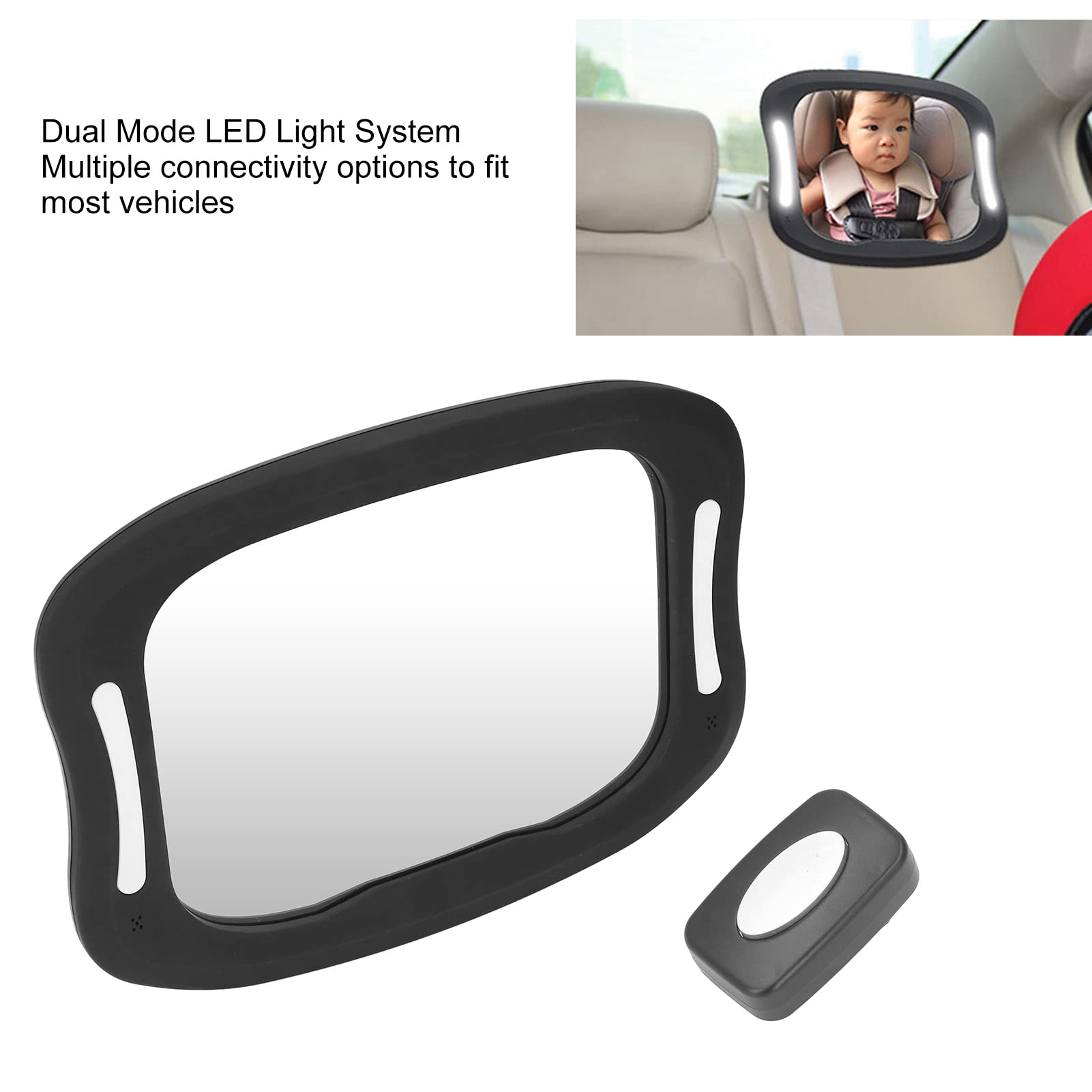 Espejo de coche para bebé para asiento trasero, espejo de asiento de coche para bebé, vista cristalina de seguridad, espejo retrovisor irrompible para bebé para ver a los bebés, bebés, niños y niños m