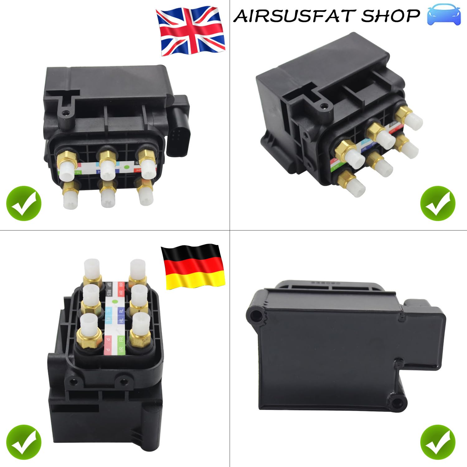 Luftfederung Kompressorventil Magnetblock Versorgung Steuergerät Luftversorgung Kompatibel mit 2006-2018 Mercedes Benz W164 W166 W221 W251 GL ML 2123200358 2513200058