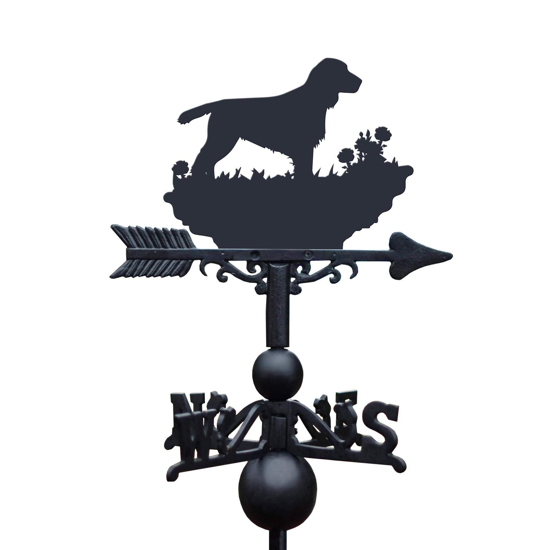 Black Country Metal Works Black Cast Iron Large Cocker Spaniel Weathervane - Outdoor Garden Roof Weathervane Ornament