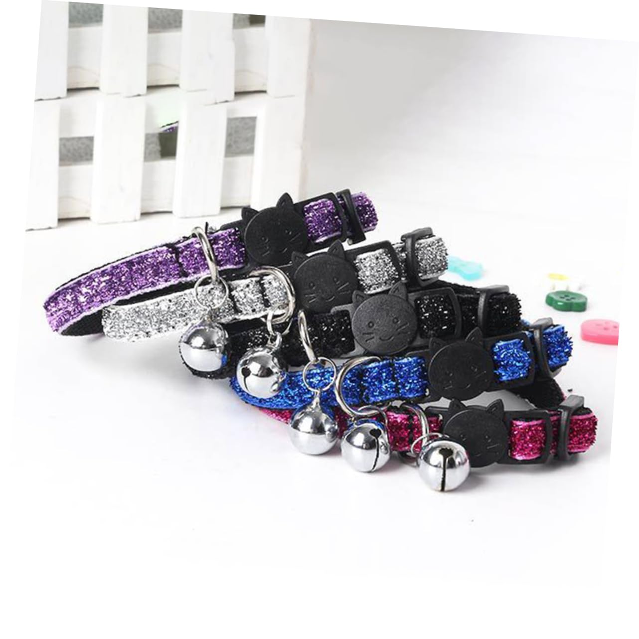 FRCOLOR 15stücke Verstellbare Nylon Katzenhalsbänder Mit Sicherheitsverschluss Und Glöckchen Schnelles Ausziehen Für Katzen Hunde Und Kleine Tiere Farben
