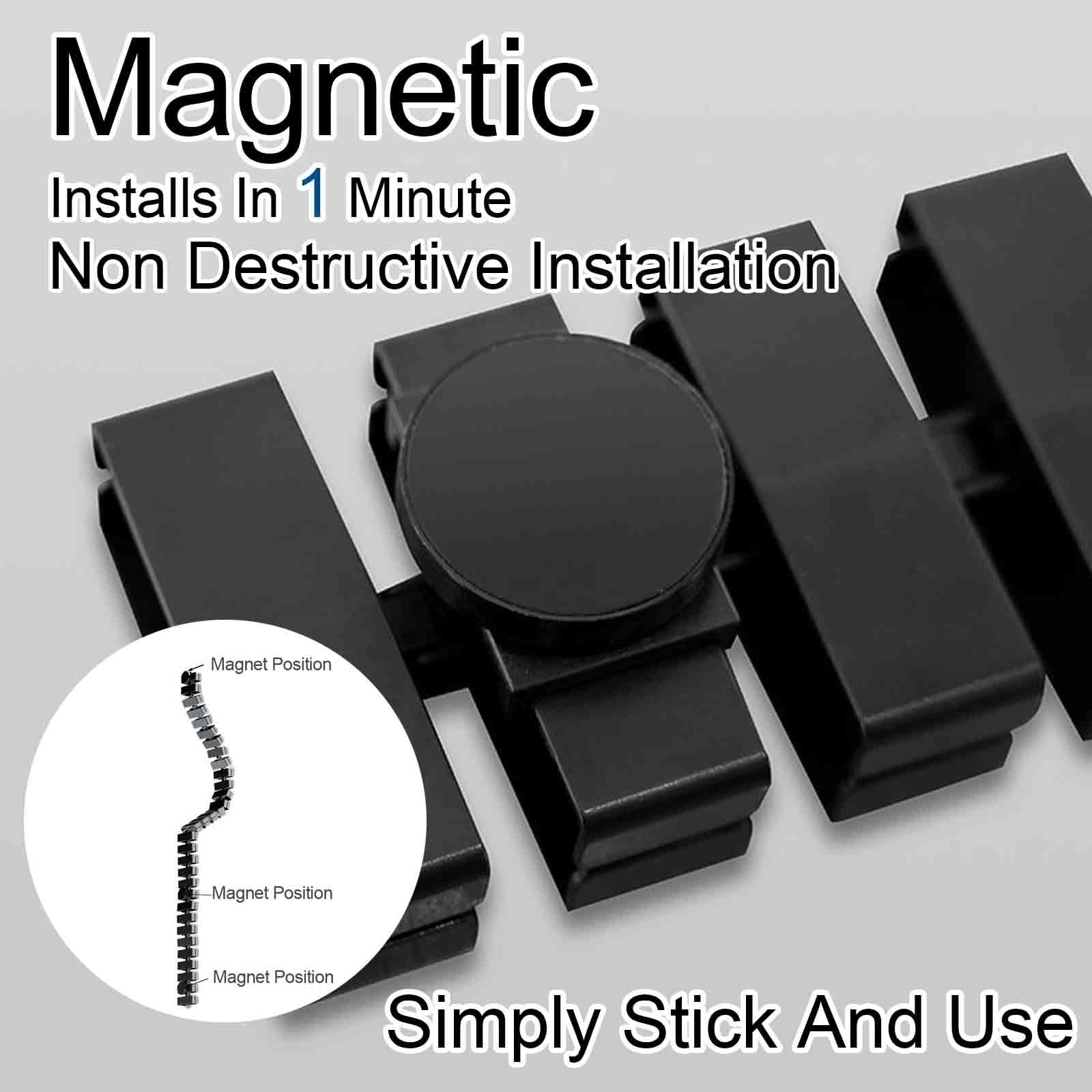Cable Management para Escritorio Ajustable, Organizador Magnético Flexible De 132cm, Canal para Cables De Oficina Y Gaming Desk(White)