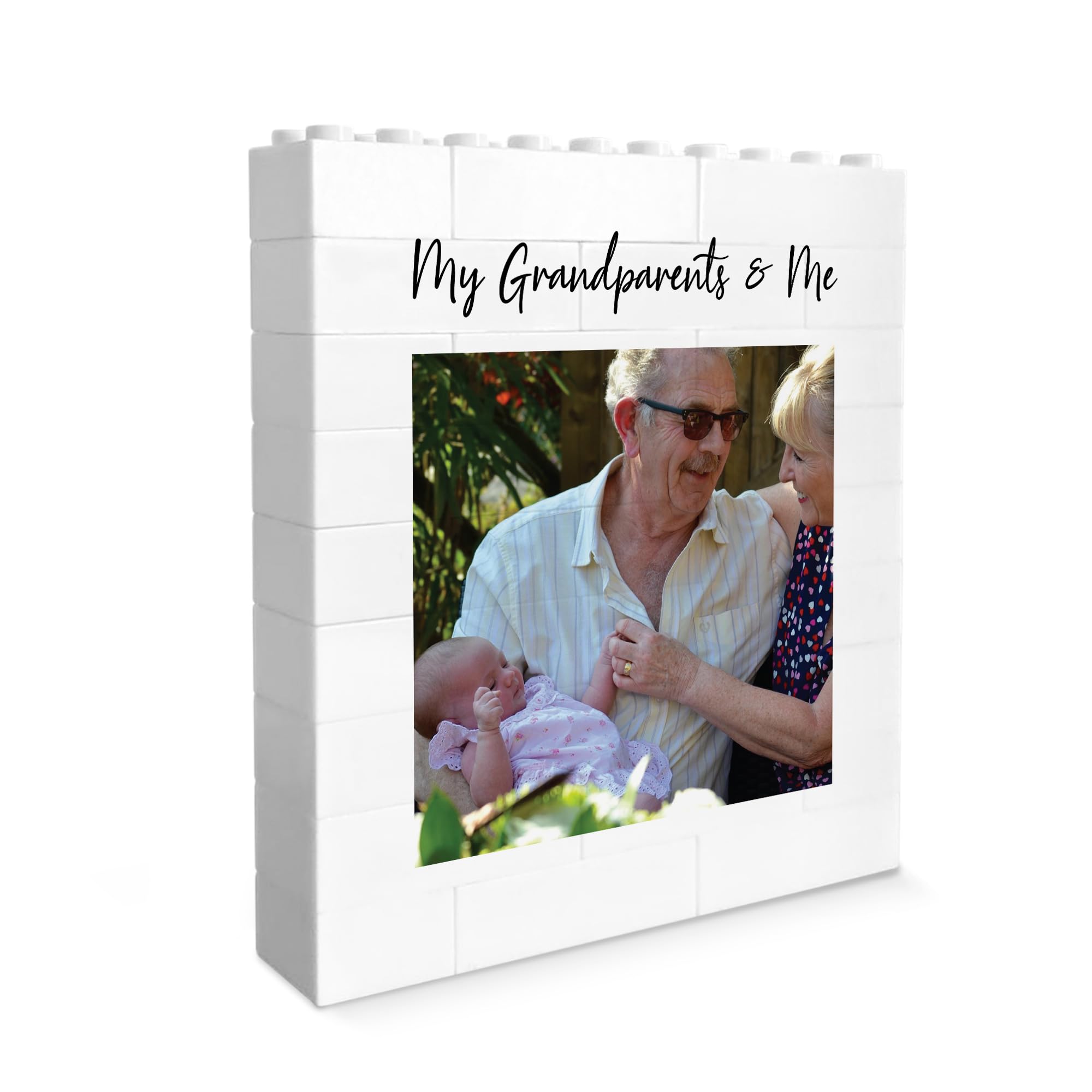 Red Ocean Personalised My Grandparents& Me Brick Photo Block Gift for Grandad Nan Nanny Building Block Puzzle Gift For Him Her Birthday Christmas Grandparents From Granddaughter Grandson