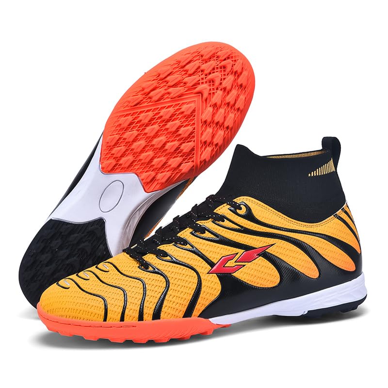 Soccer Cleats for Mens Womens Lightweight Training Football Shoes Unisex Outdoor High Ankle Sneaker