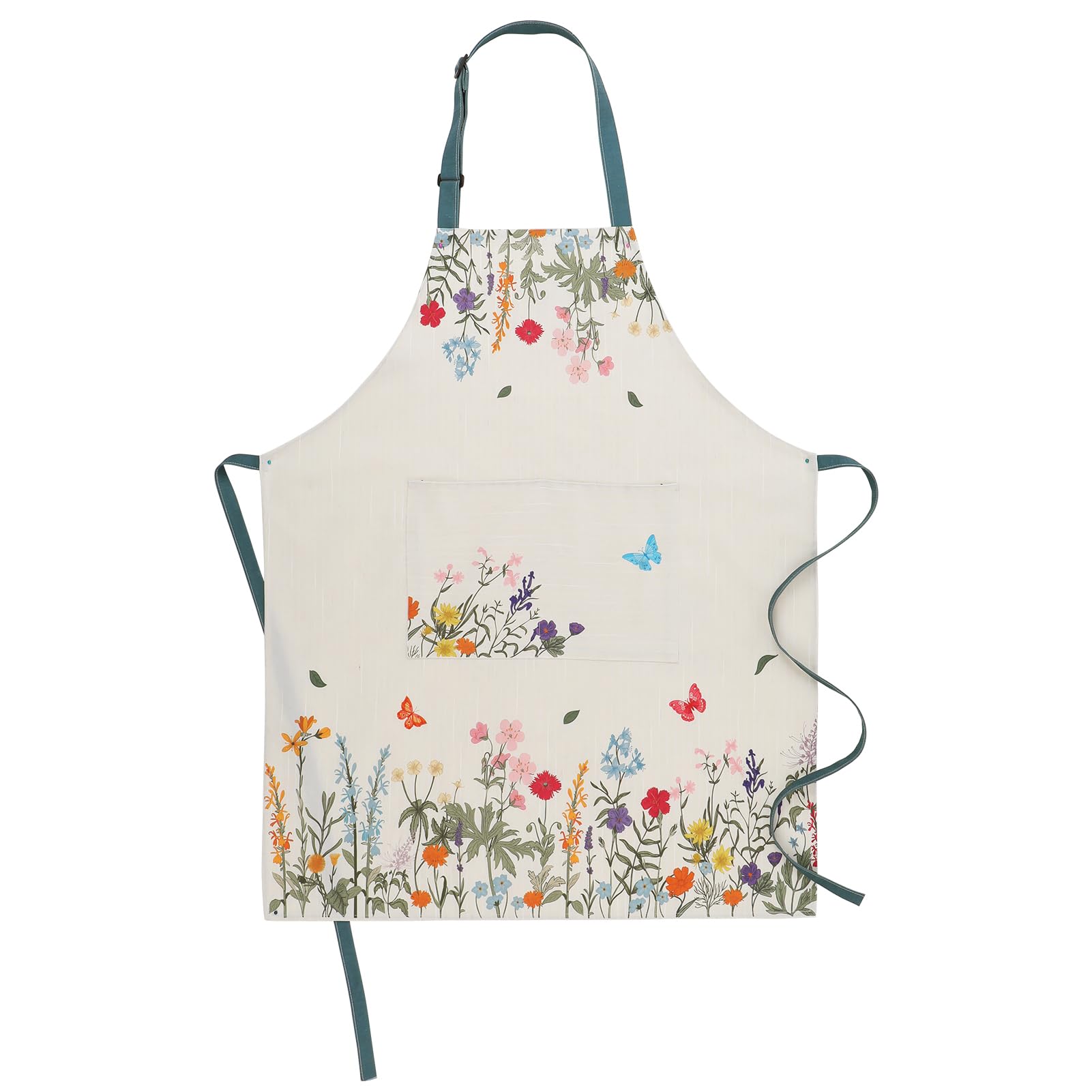saerryor Kitchen Aprons for Women with Pockets Adjustable Chef Apron with Floral Butterfly for Baking Cleaning Gardening