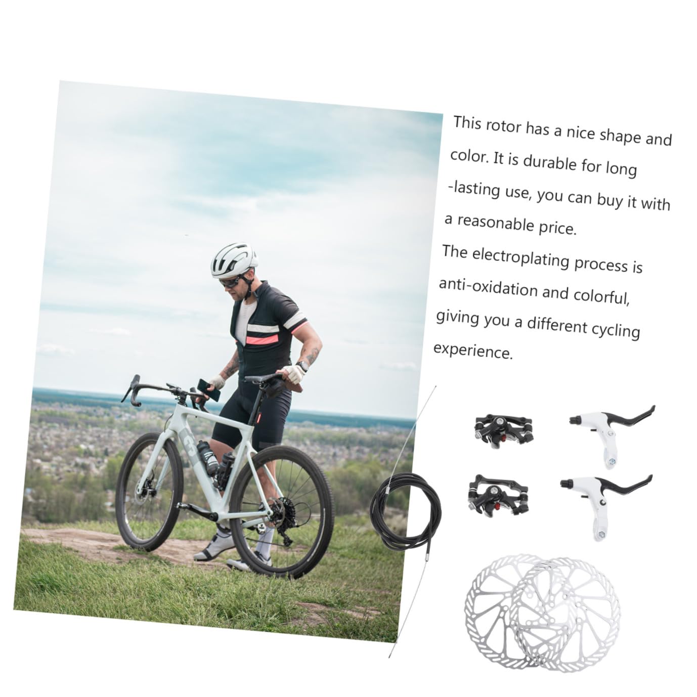 SUPVOX Freno a Disco Freni a Disco Meccanici Freno Bici Freni Bici Freni a Disco rotori Freni a Disco per Mountain Bike da Strada Freni a Disco Leggeri plastica Black